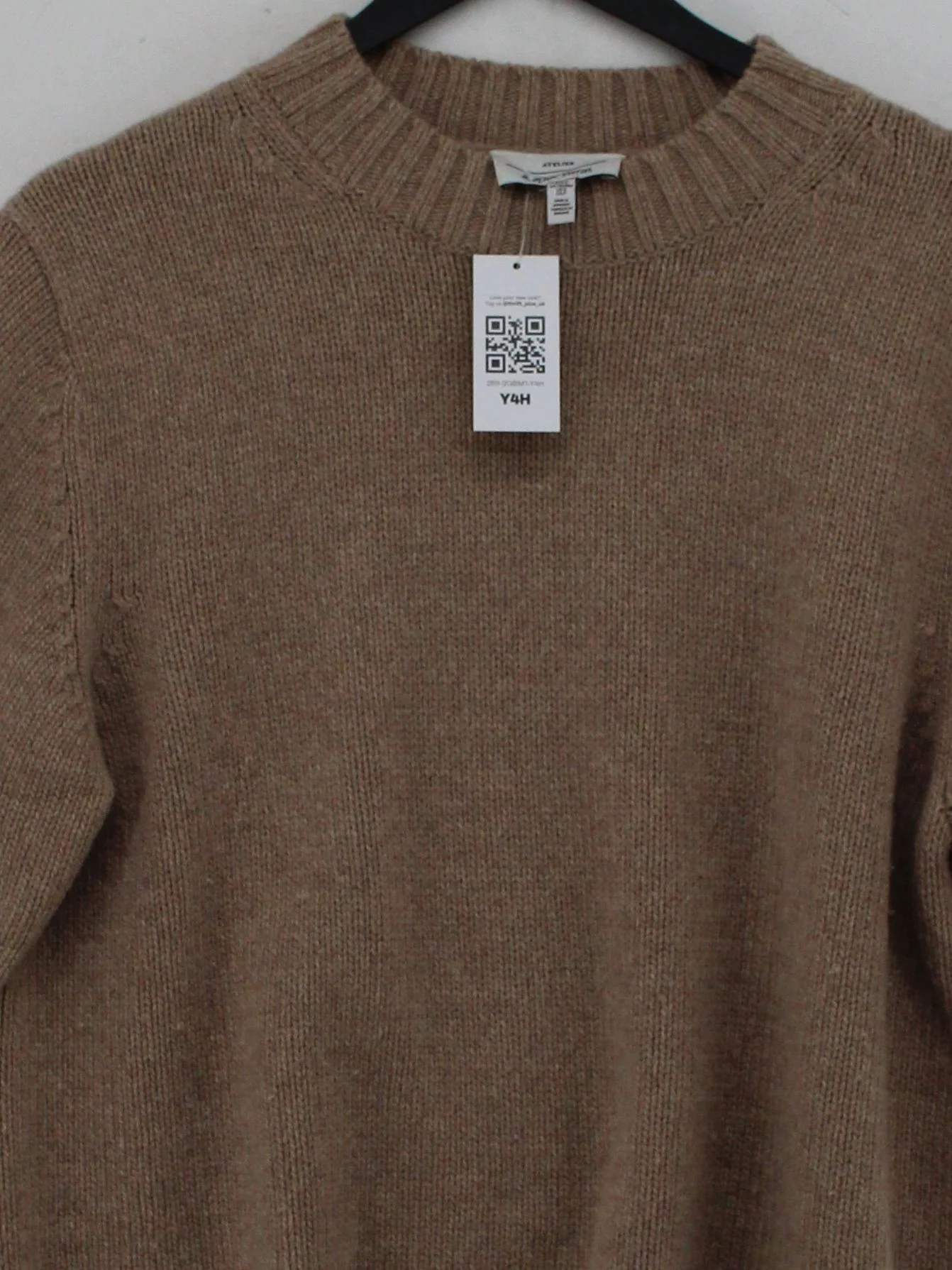 & Other Stories Women's Jumper S Brown Wool with Cashmere Round Neck Pullover - Image 3