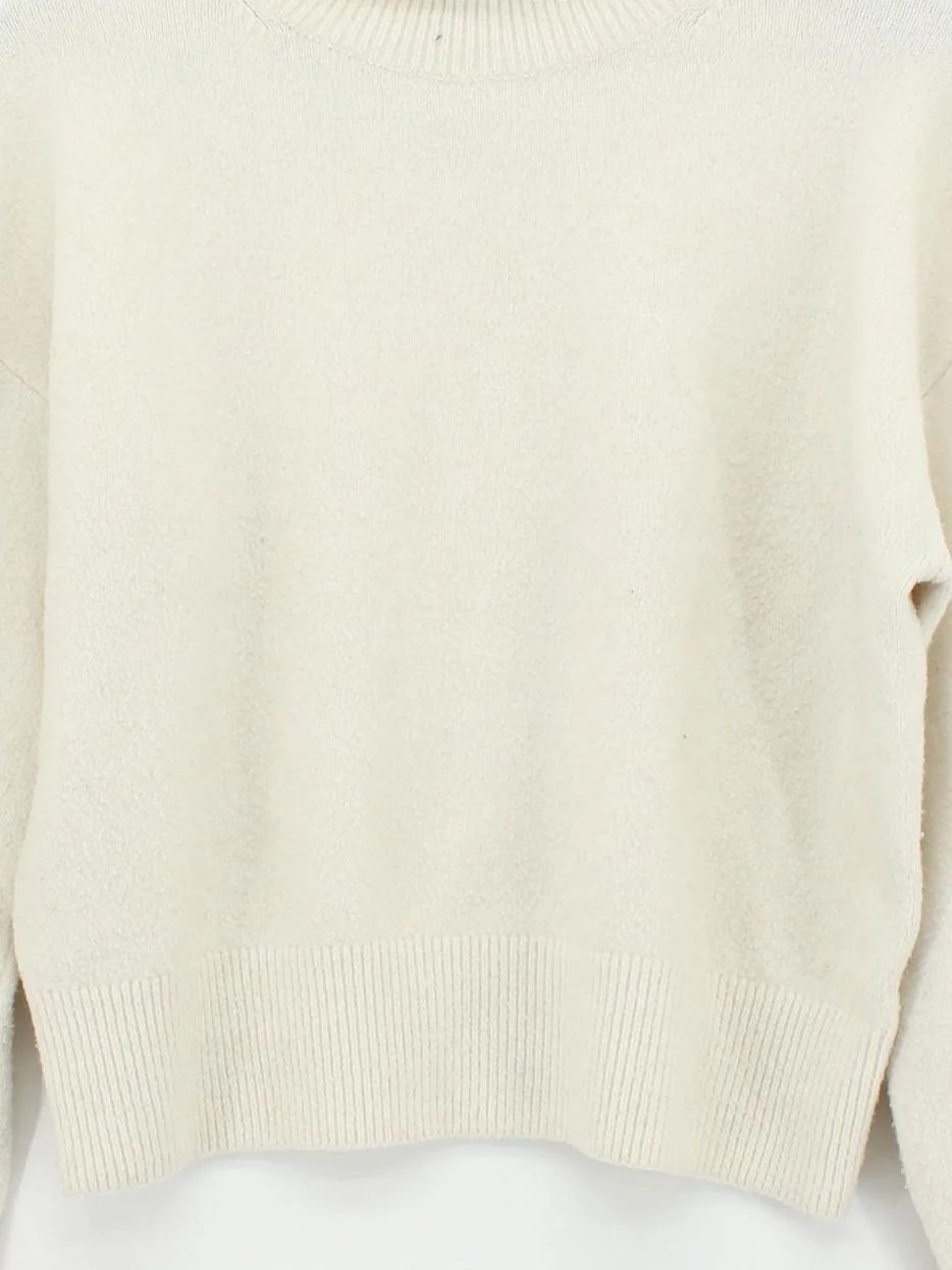 & Other Stories Women's Jumper S Cream 100% Other Mock Neck Pullover - Image 3