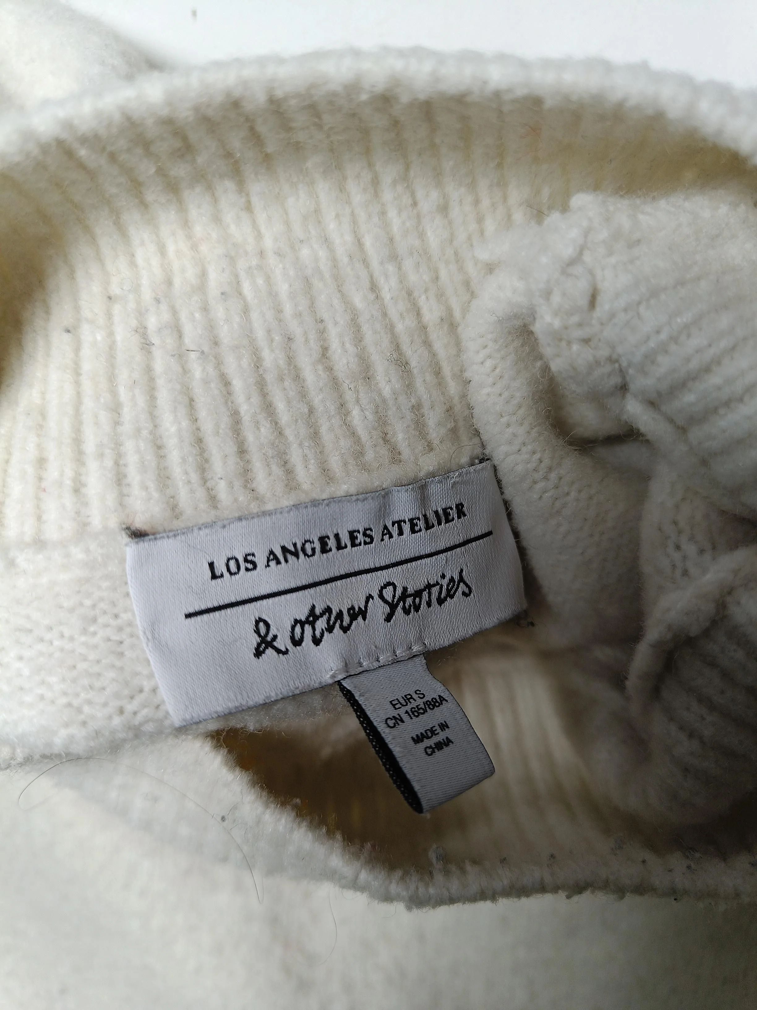 & Other Stories Women's Jumper S Cream 100% Other Mock Neck Pullover - Image 5