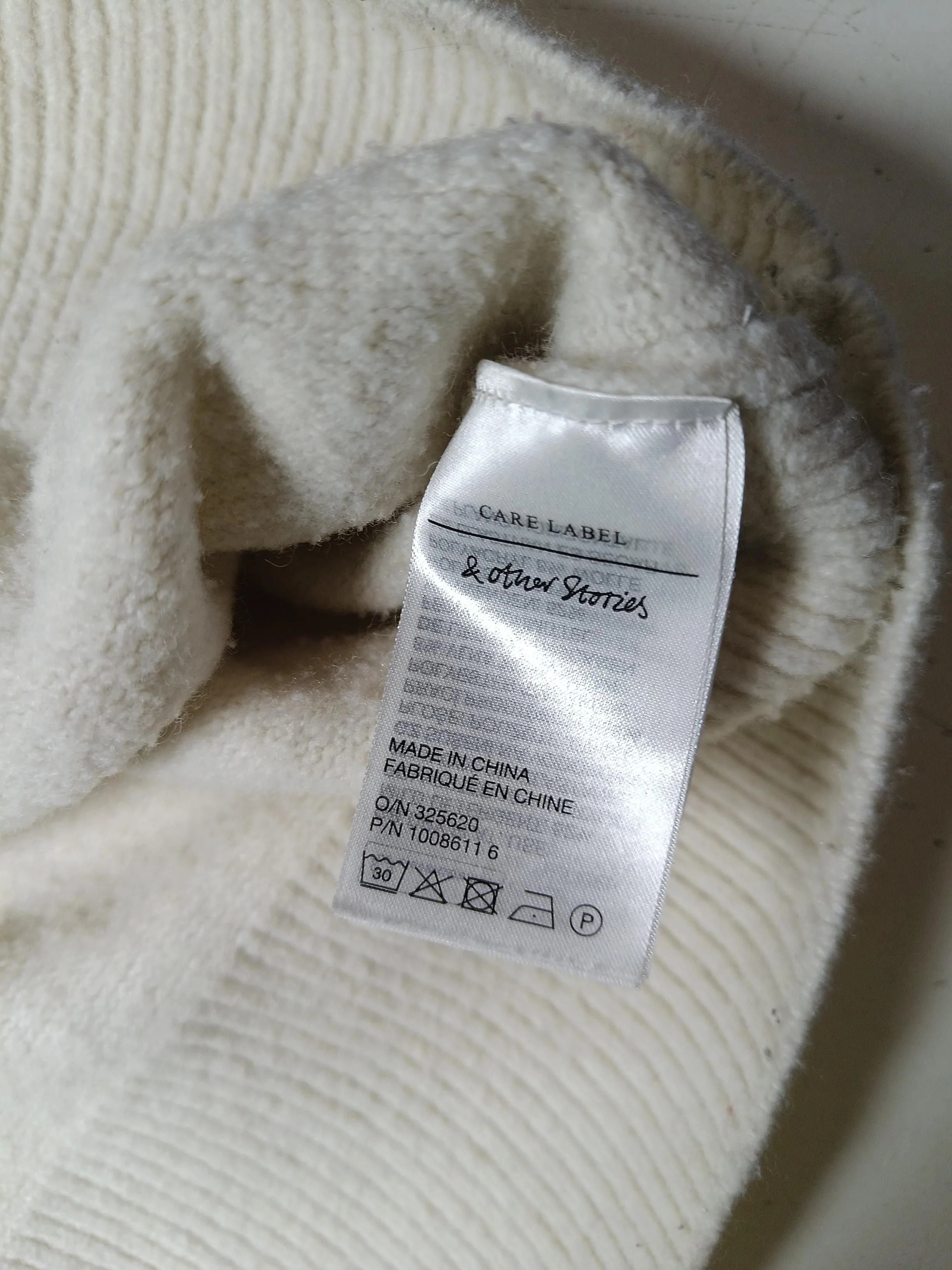 & Other Stories Women's Jumper S Cream 100% Other Mock Neck Pullover - Image 6