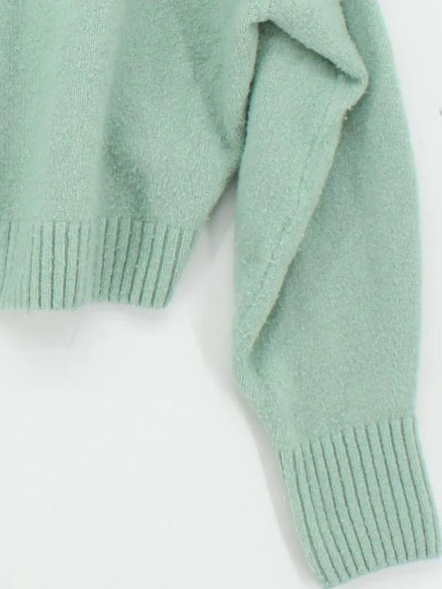 & Other Stories Women's Jumper S Green Acrylic with Polyamide, Wool Pullover - Image 4