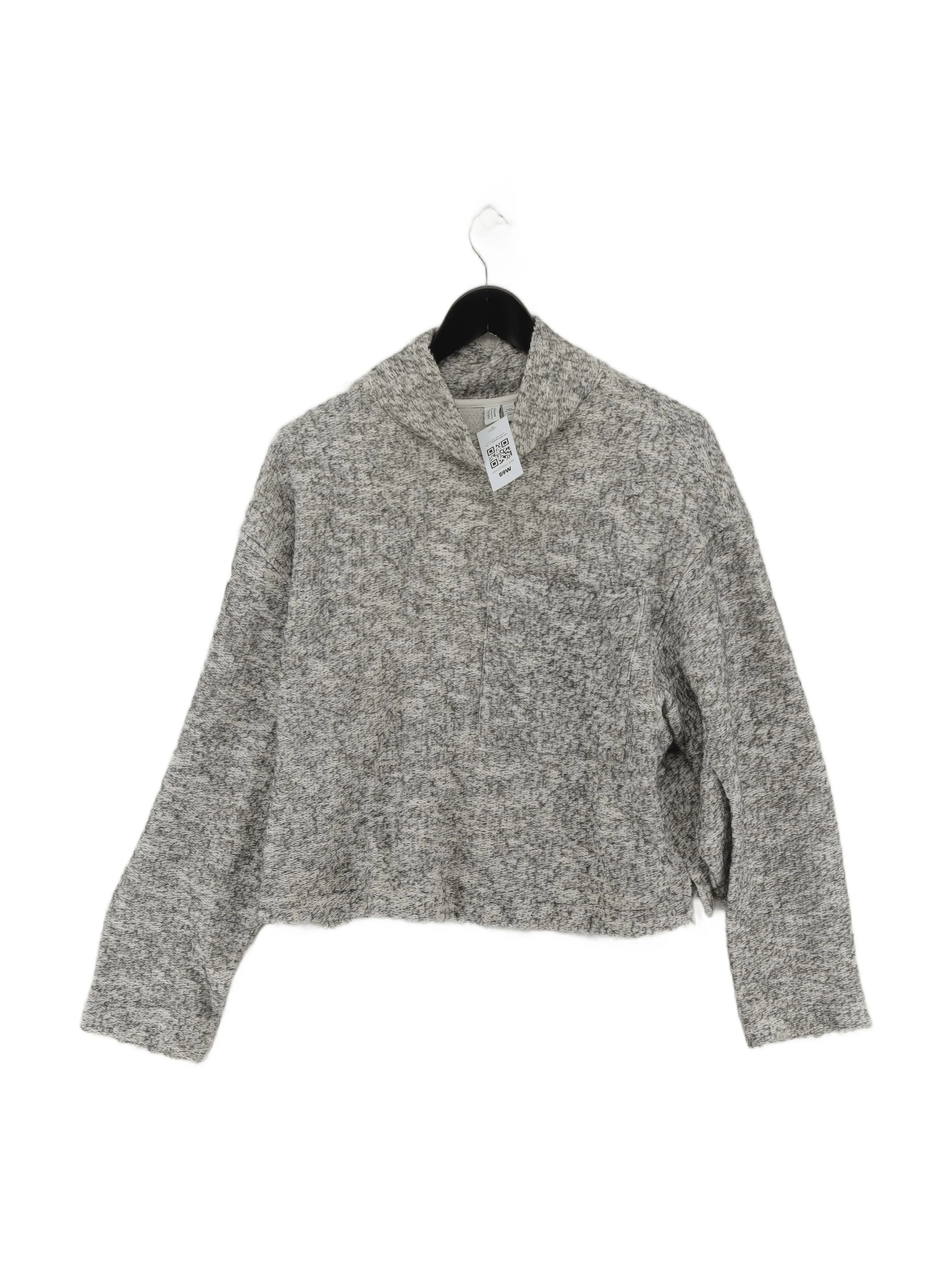 & Other Stories Women's Jumper S Grey Cotton with Polyester High Neck Pullover