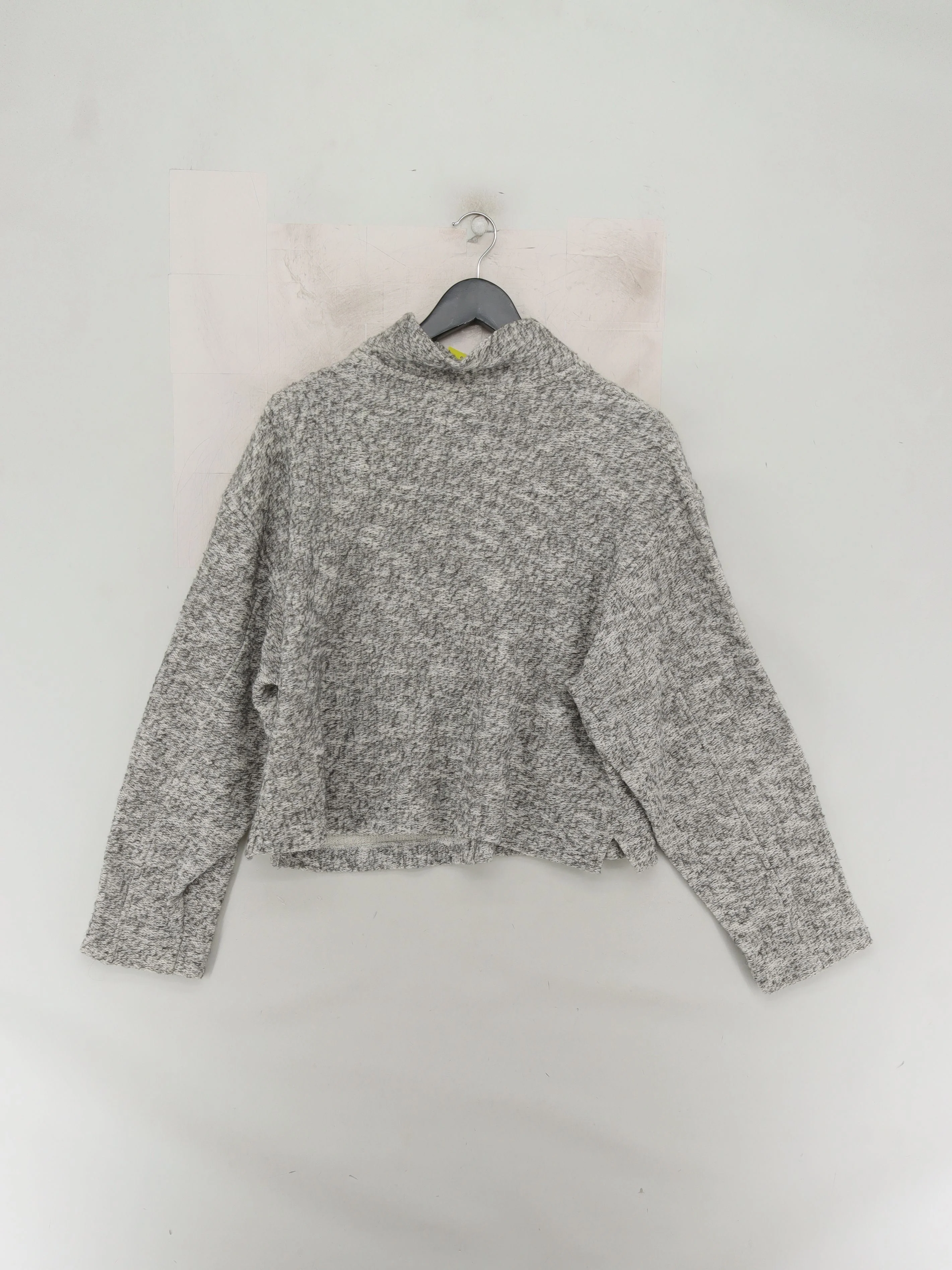 & Other Stories Women's Jumper S Grey Cotton with Polyester High Neck Pullover - Image 2