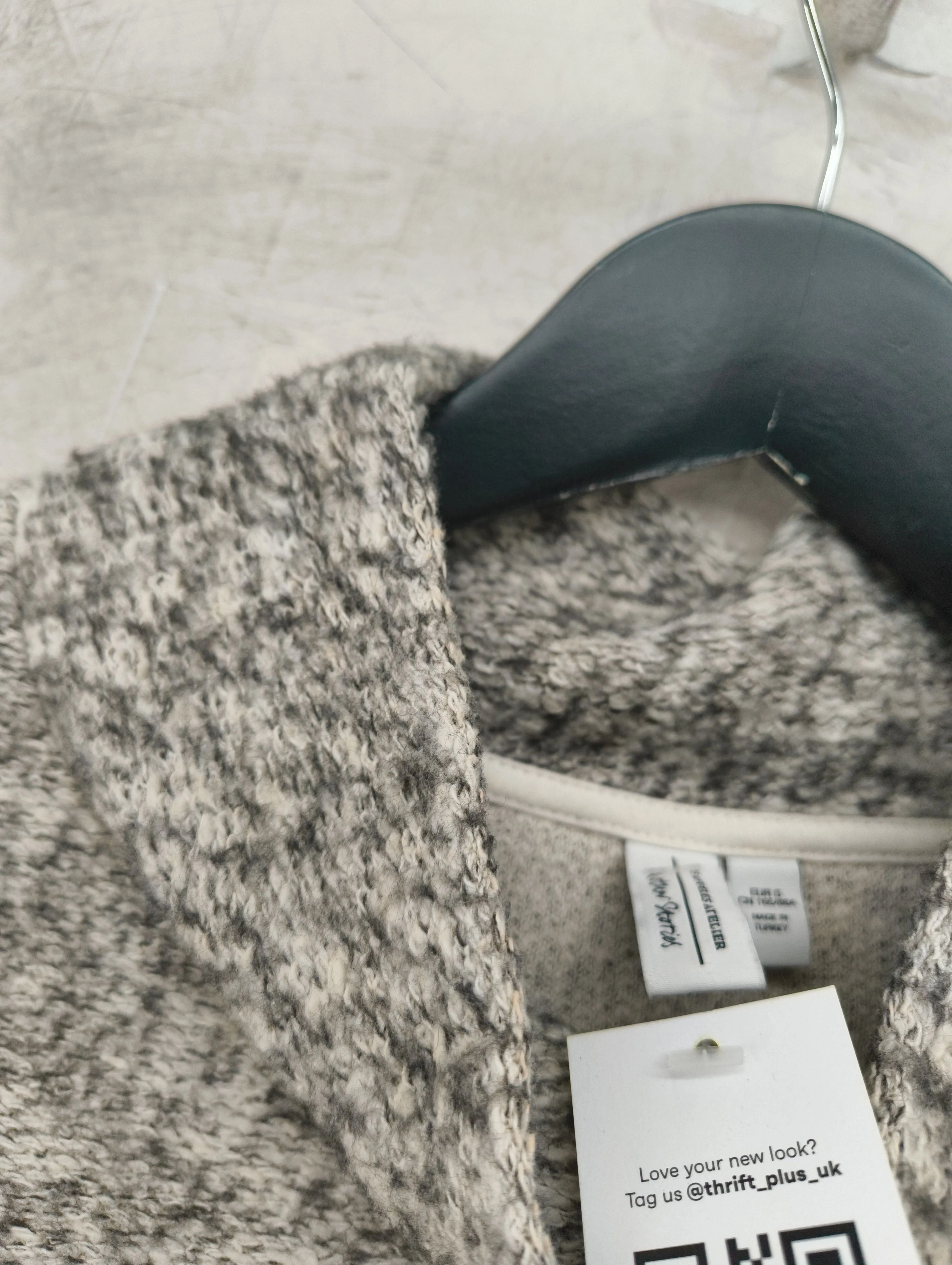 & Other Stories Women's Jumper S Grey Cotton with Polyester High Neck Pullover - Image 6