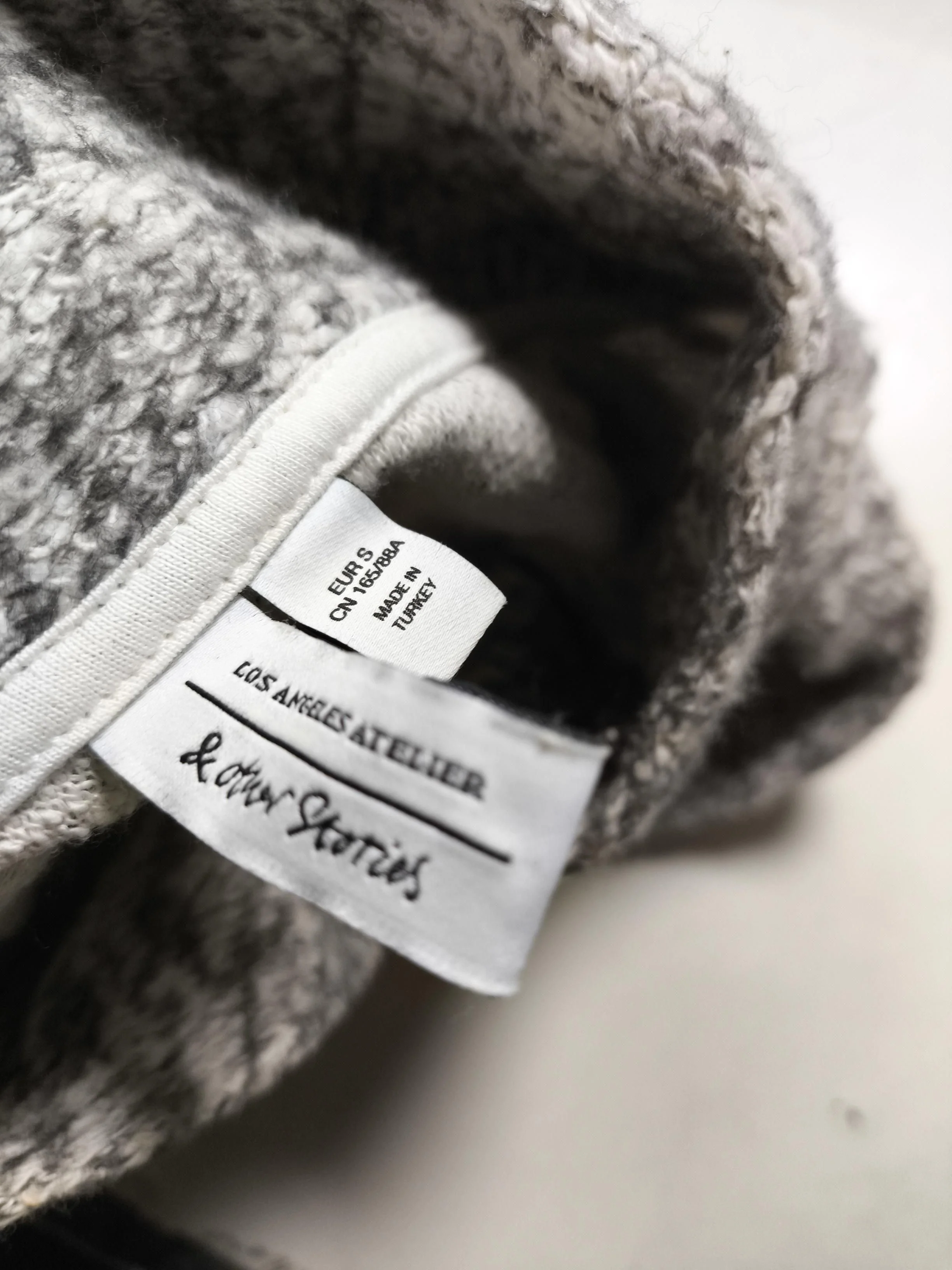 & Other Stories Women's Jumper S Grey Cotton with Polyester High Neck Pullover - Image 7