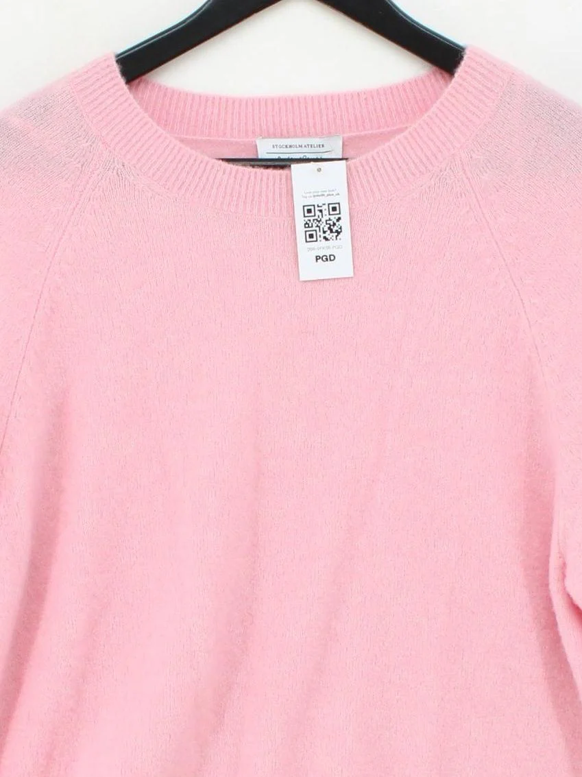 & Other Stories Women's Jumper S Pink Wool with Polyamide, Elastane Pullover - Image 3