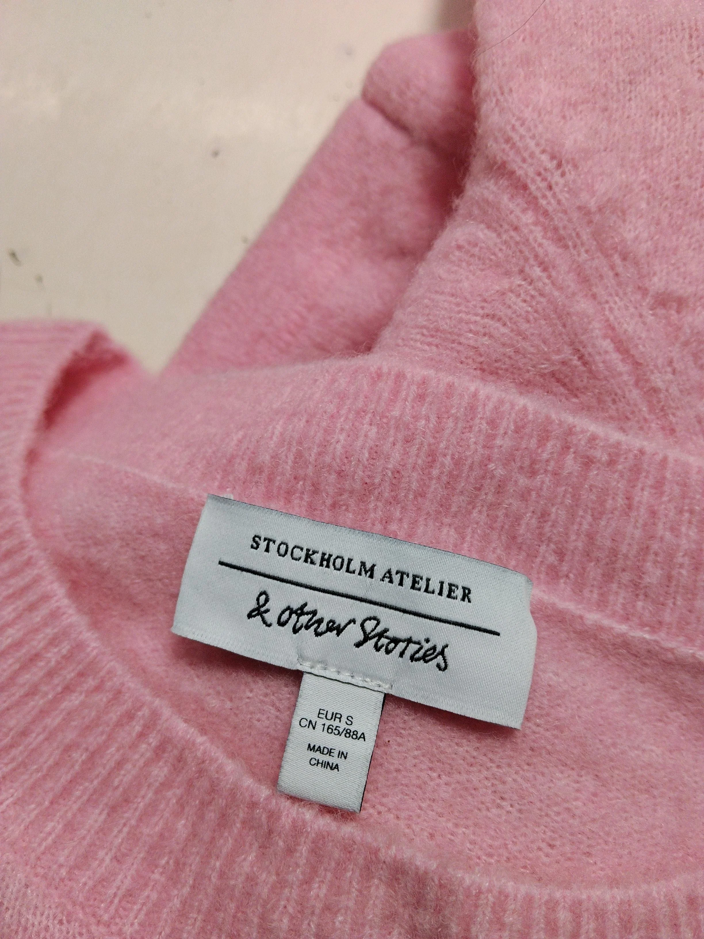 & Other Stories Women's Jumper S Pink Wool with Polyamide, Elastane Pullover - Image 5