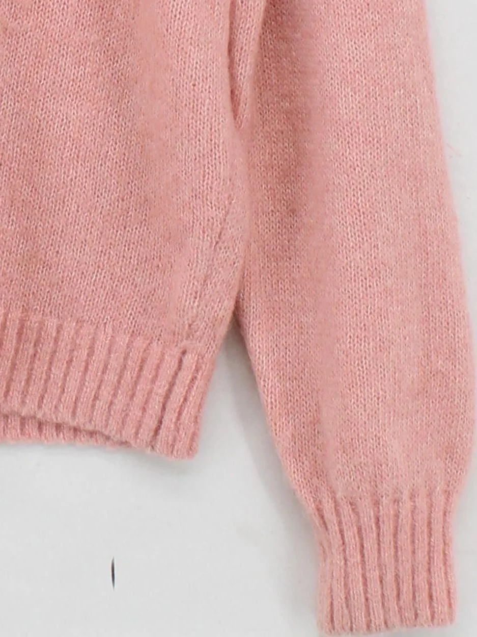 & Other Stories Women's Jumper S Pink Wool with Polyamide, Viscose Pullover - Image 4