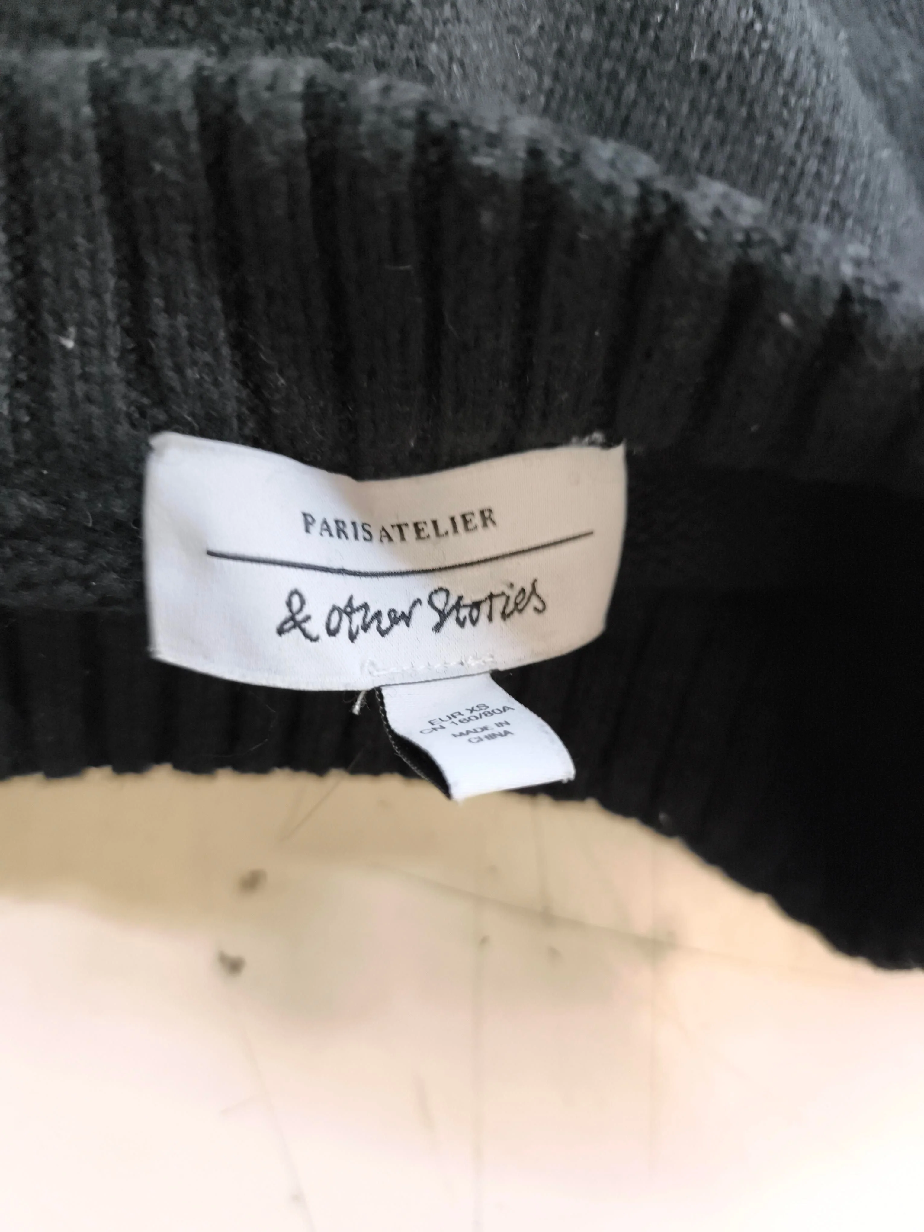 & Other Stories Women's Jumper XS Black Wool with Cotton Crew Neck Vest - Image 6