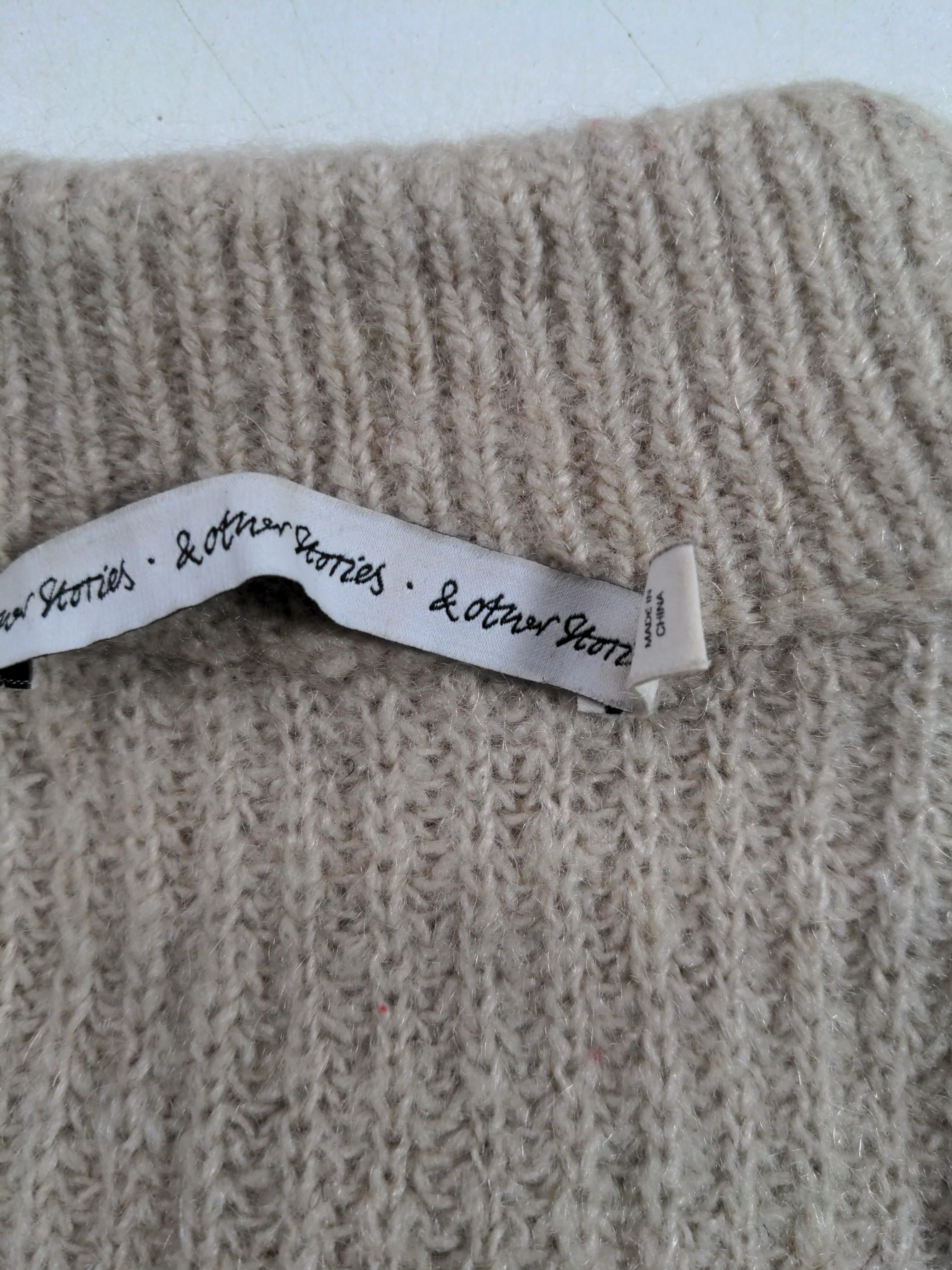 & Other Stories Women's Jumper XS Cream Mohair - Image 6