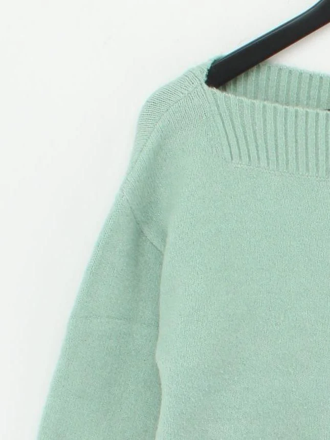 & Other Stories Women's Jumper XS Green 100% Other Round Neck Pullover - Image 4