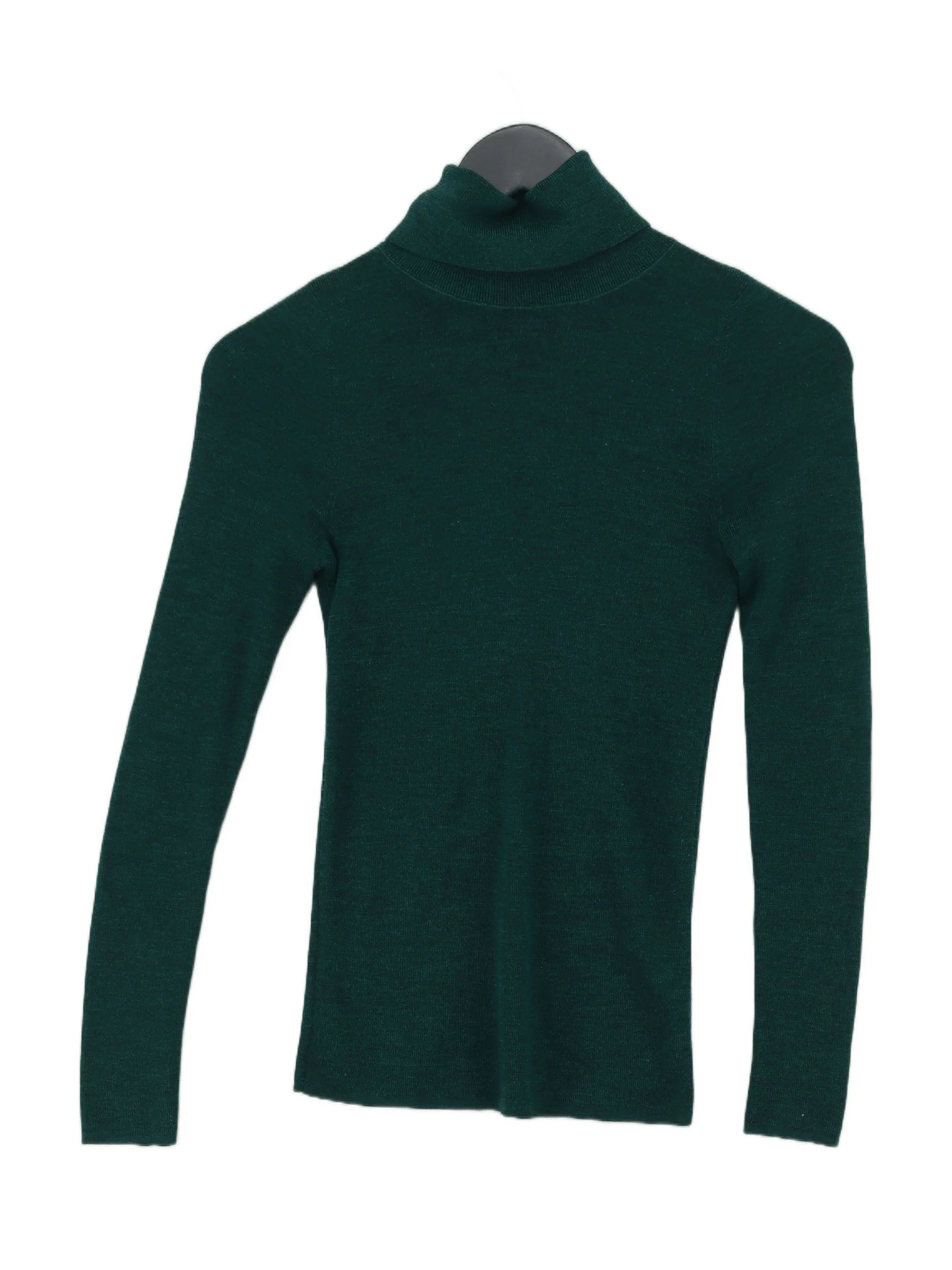& Other Stories Women's Jumper XS Green 100% Wool High Neck Pullover