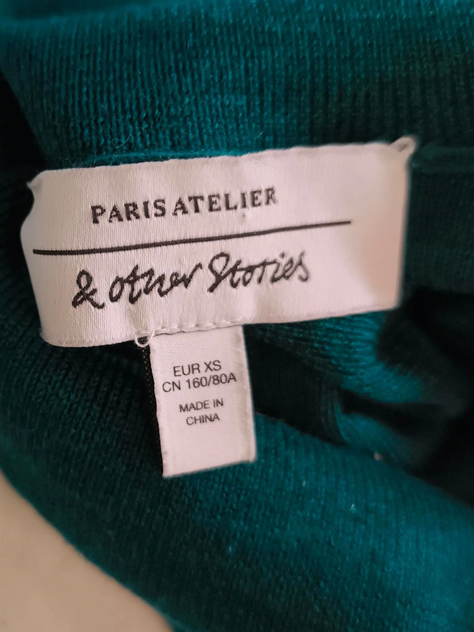 & Other Stories Women's Jumper XS Green 100% Wool High Neck Pullover - Image 6