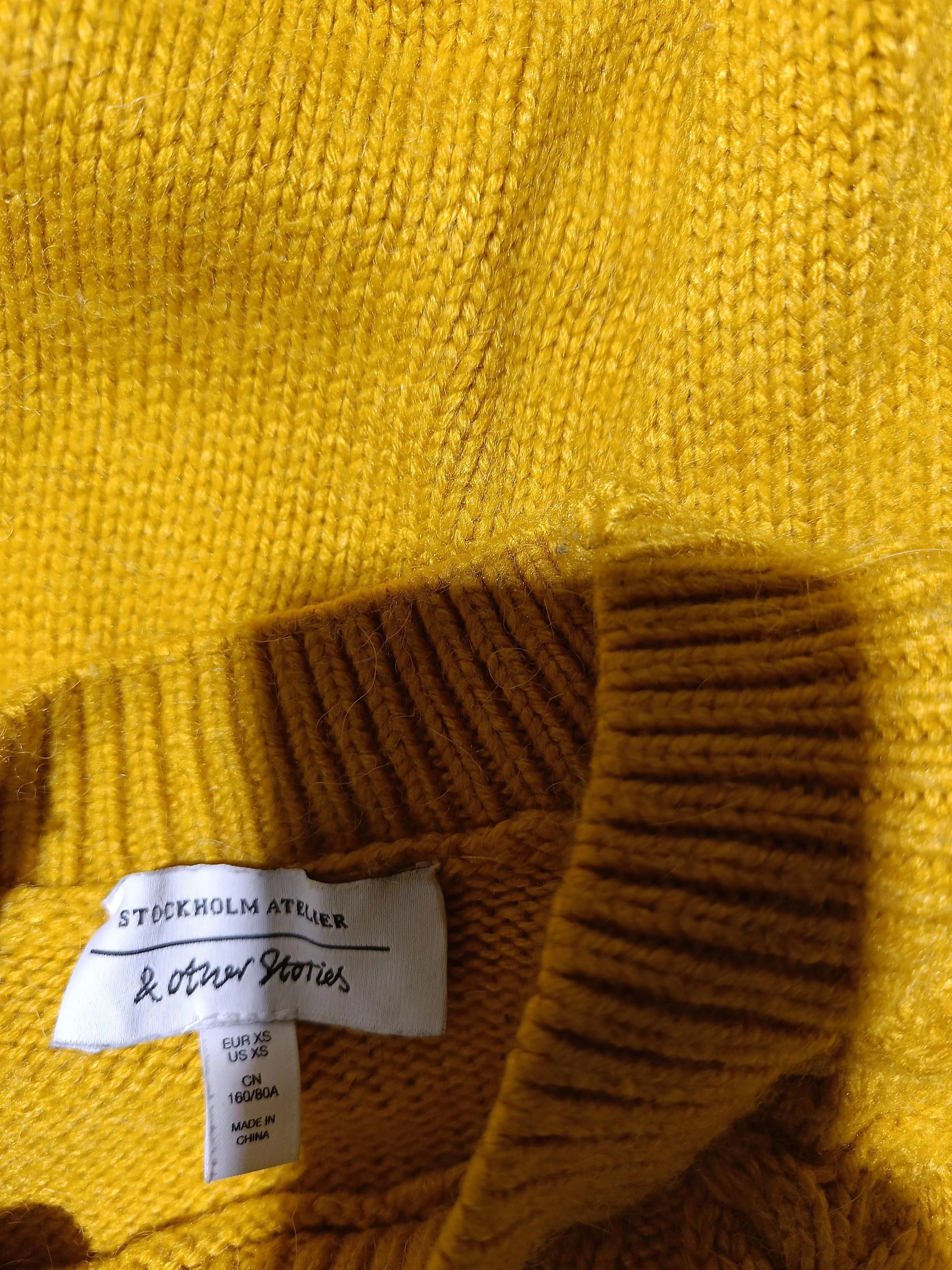 & Other Stories Women's Jumper XS Yellow Polyamide - Image 6