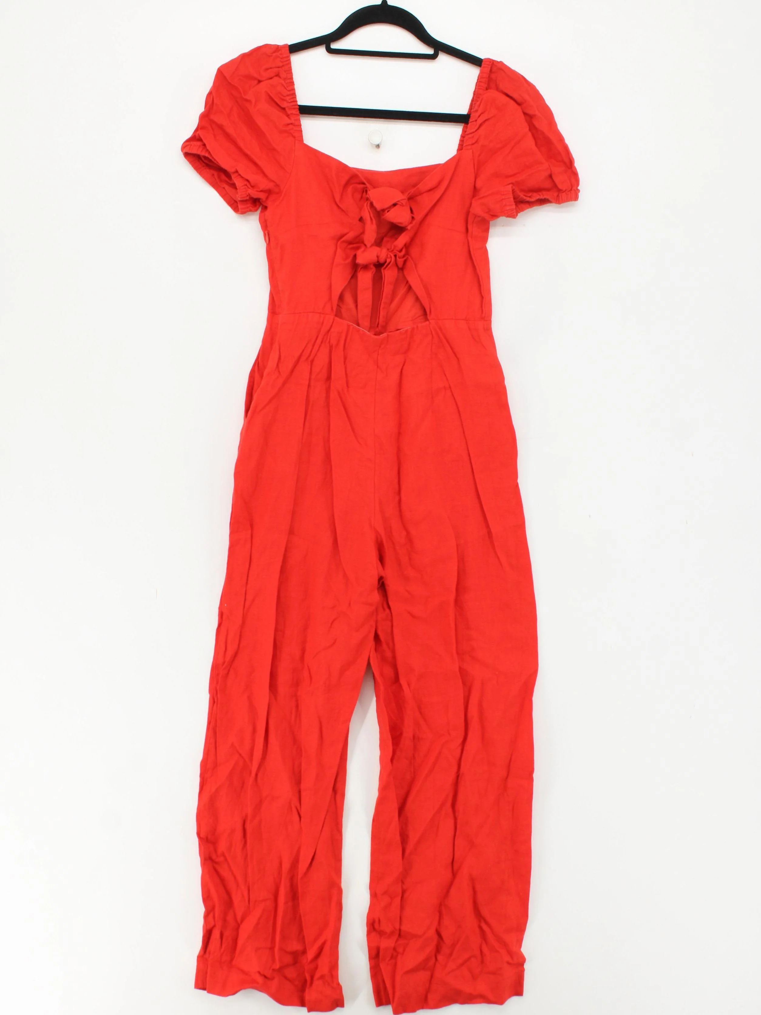 & Other Stories Women's Jumpsuit UK 8 Red Linen with Cotton Wide-Leg Jumpsuit - Image 2