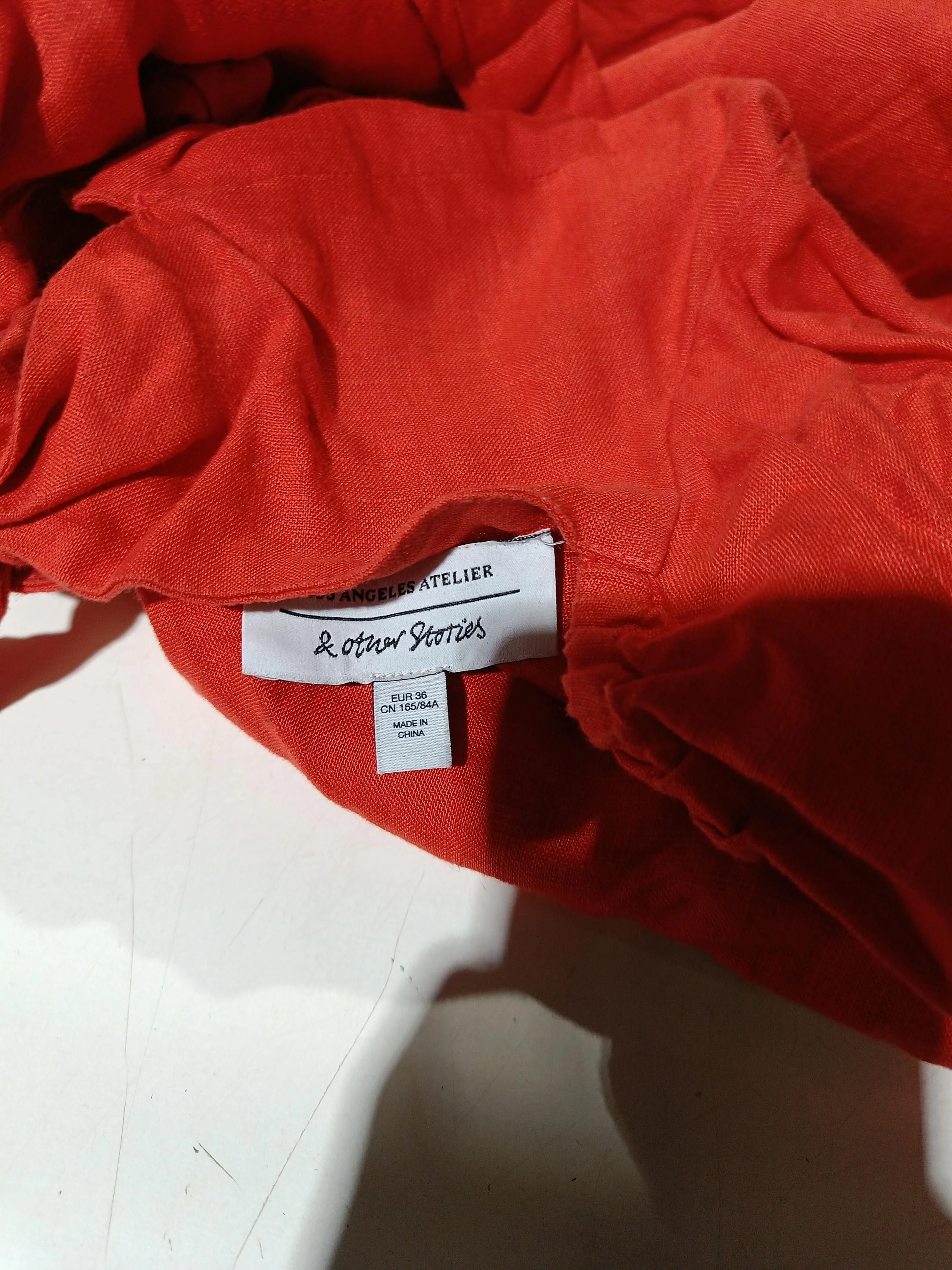 & Other Stories Women's Jumpsuit UK 8 Red Linen with Cotton Wide-Leg Jumpsuit - Image 5