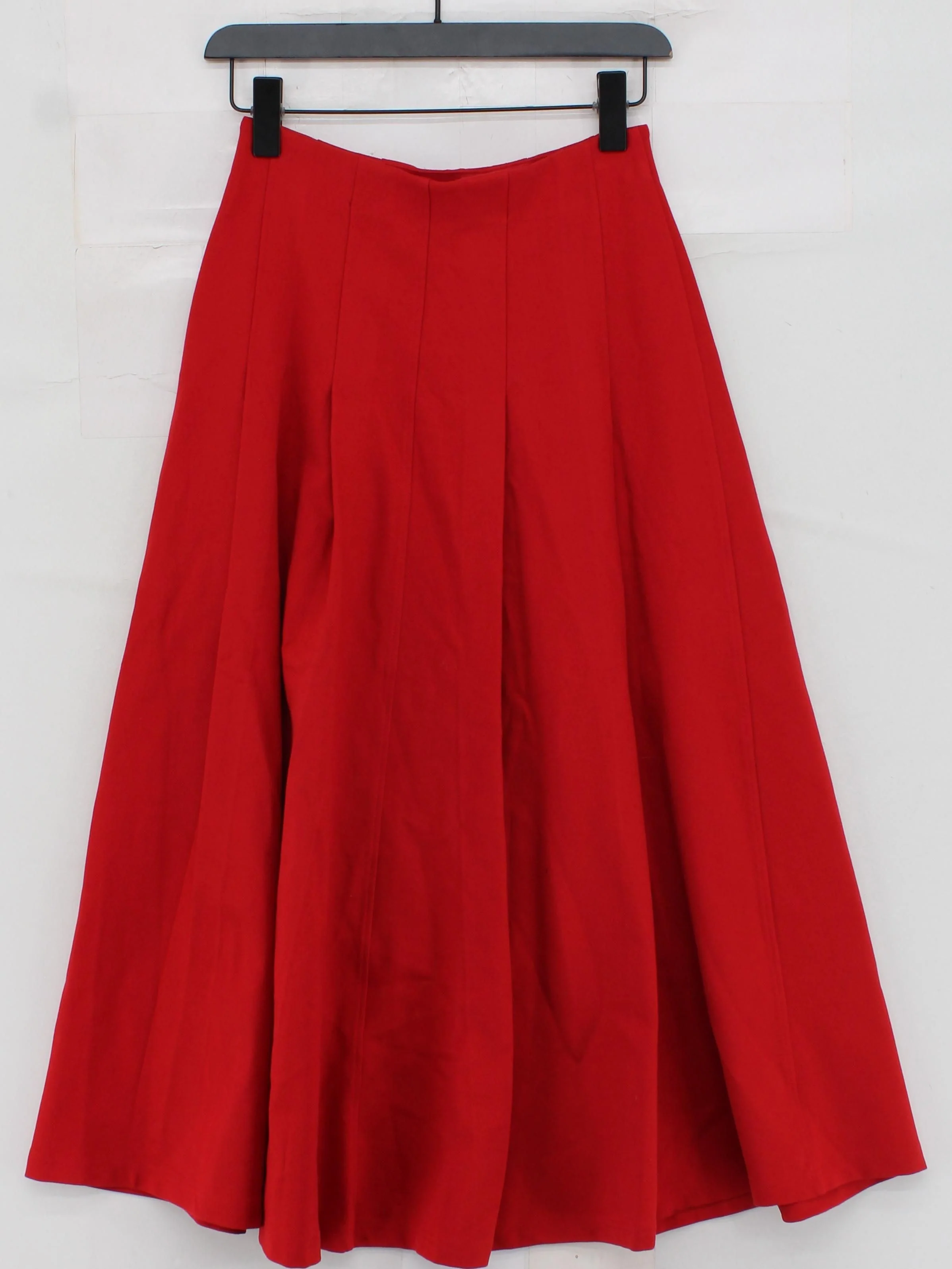 & Other Stories Women's Midi Skirt S Red Viscose with Polyamide, Elastane A-Line - Image 2