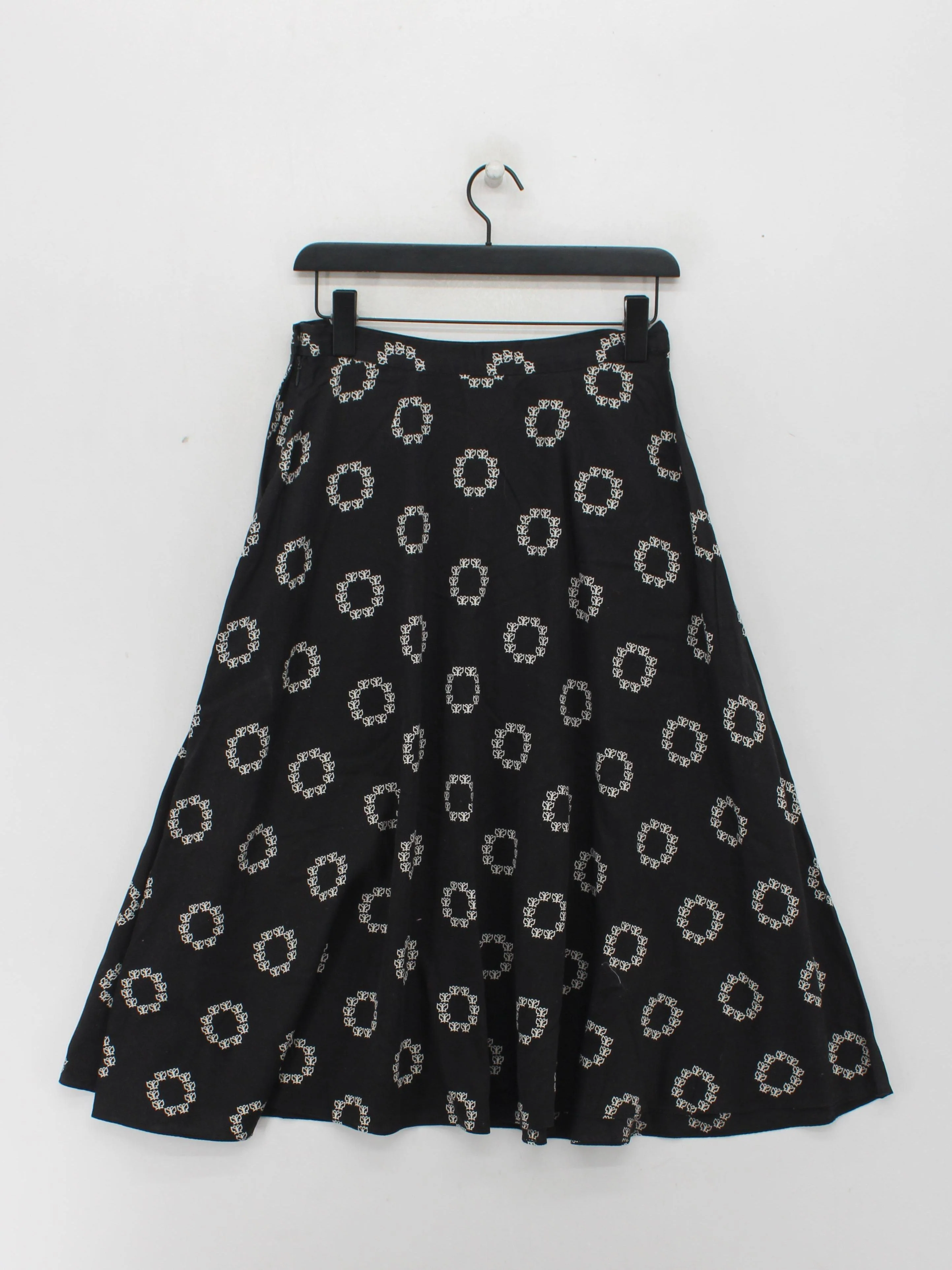 & Other Stories Women's Midi Skirt UK 10 Black 100% Cotton Midi A-Line - Image 2