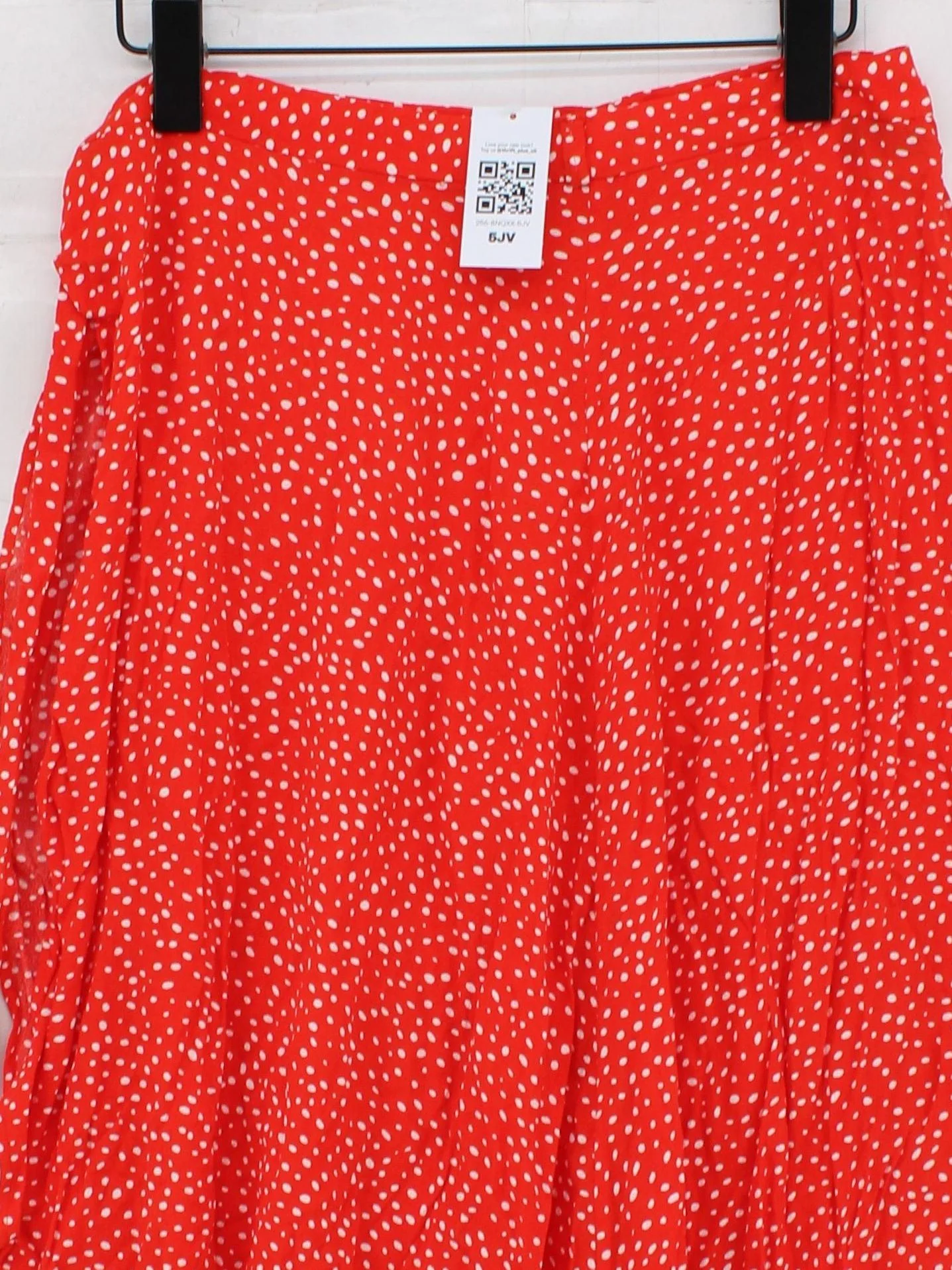 & Other Stories Women's Midi Skirt UK 4 Red Polkadot 100% Viscose Midi Wrap - Image 3