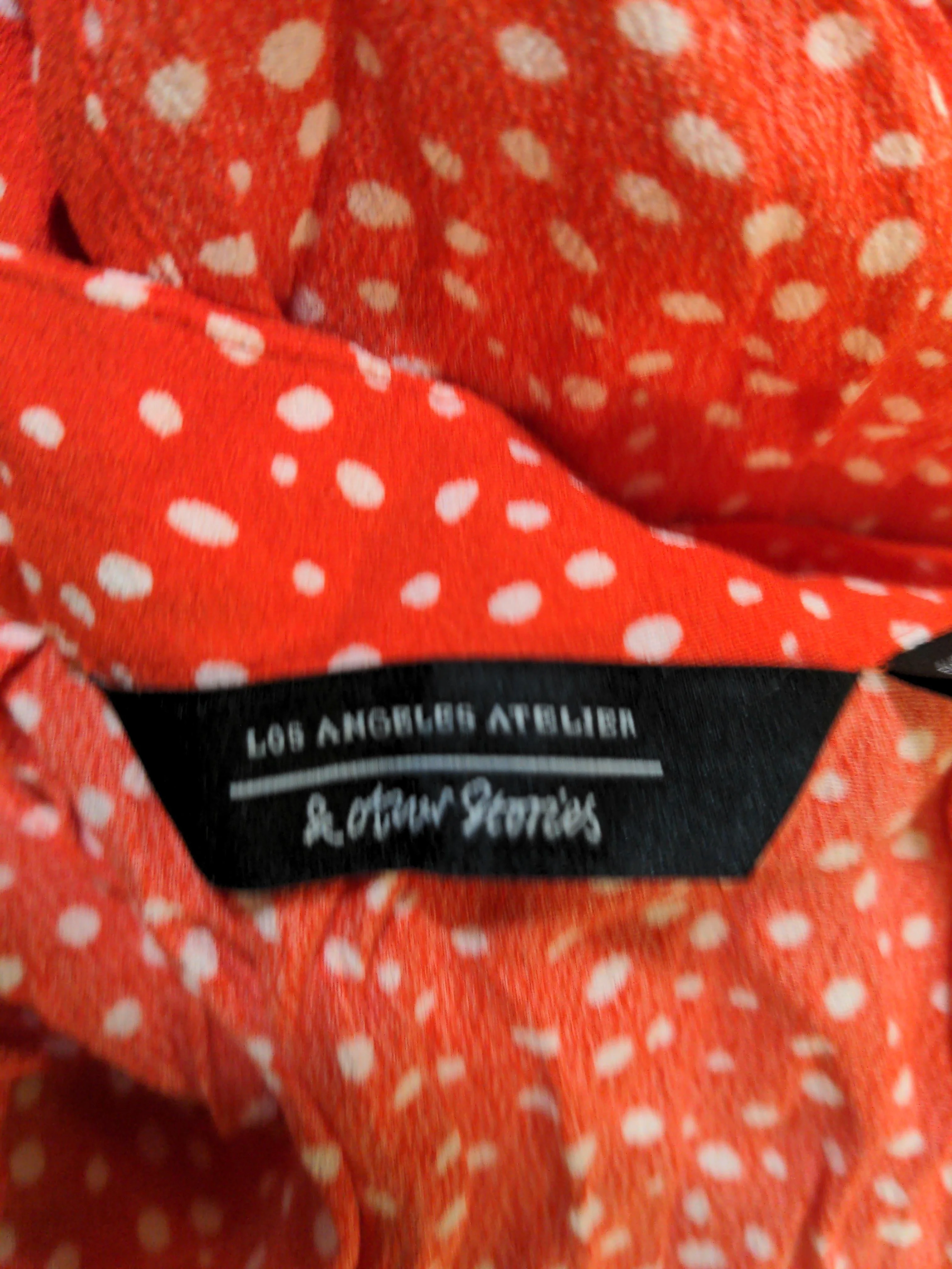 & Other Stories Women's Midi Skirt UK 4 Red Polkadot 100% Viscose Midi Wrap - Image 5