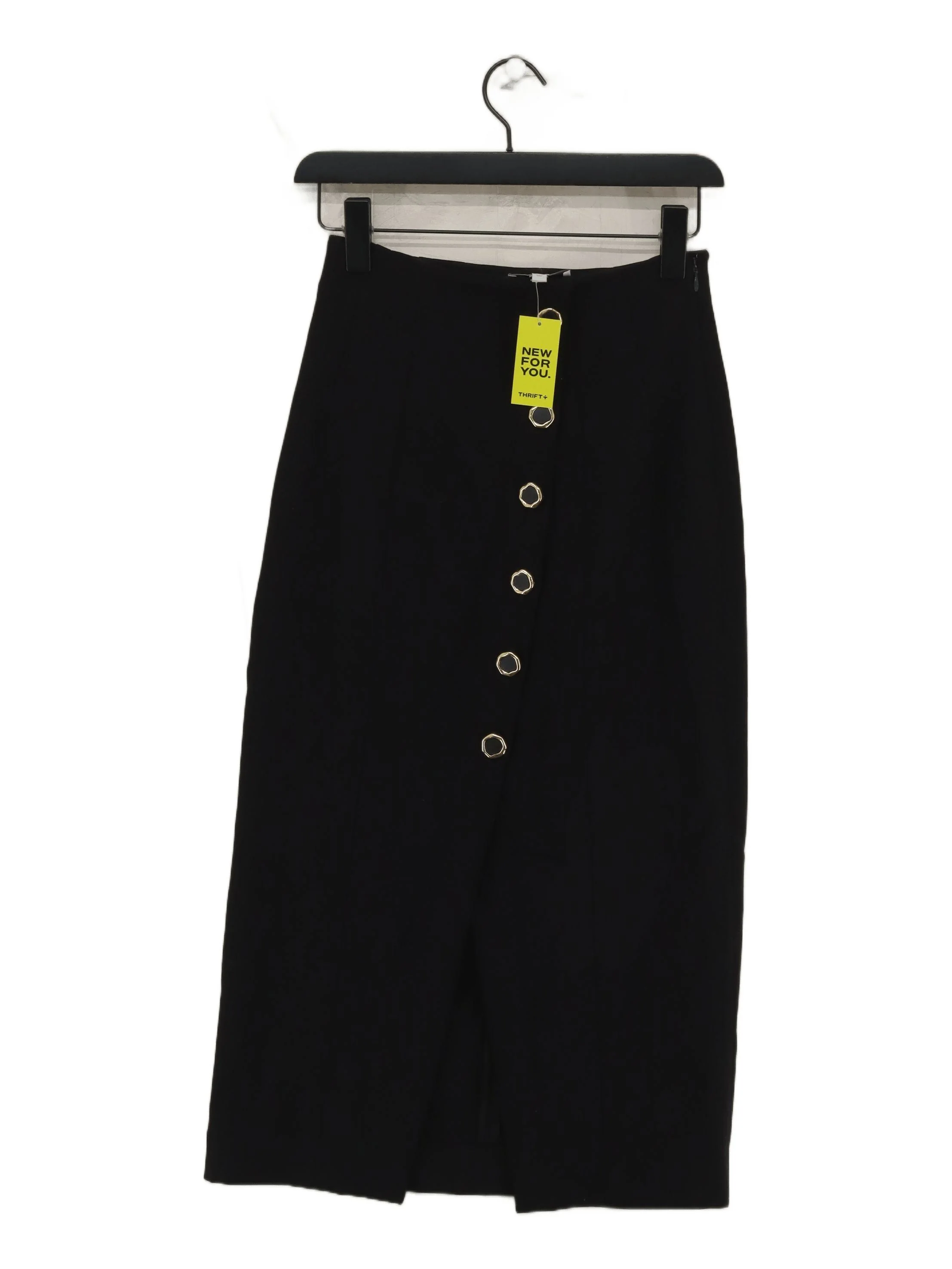 & Other Stories Women's Midi Skirt UK 6 Black Polyester