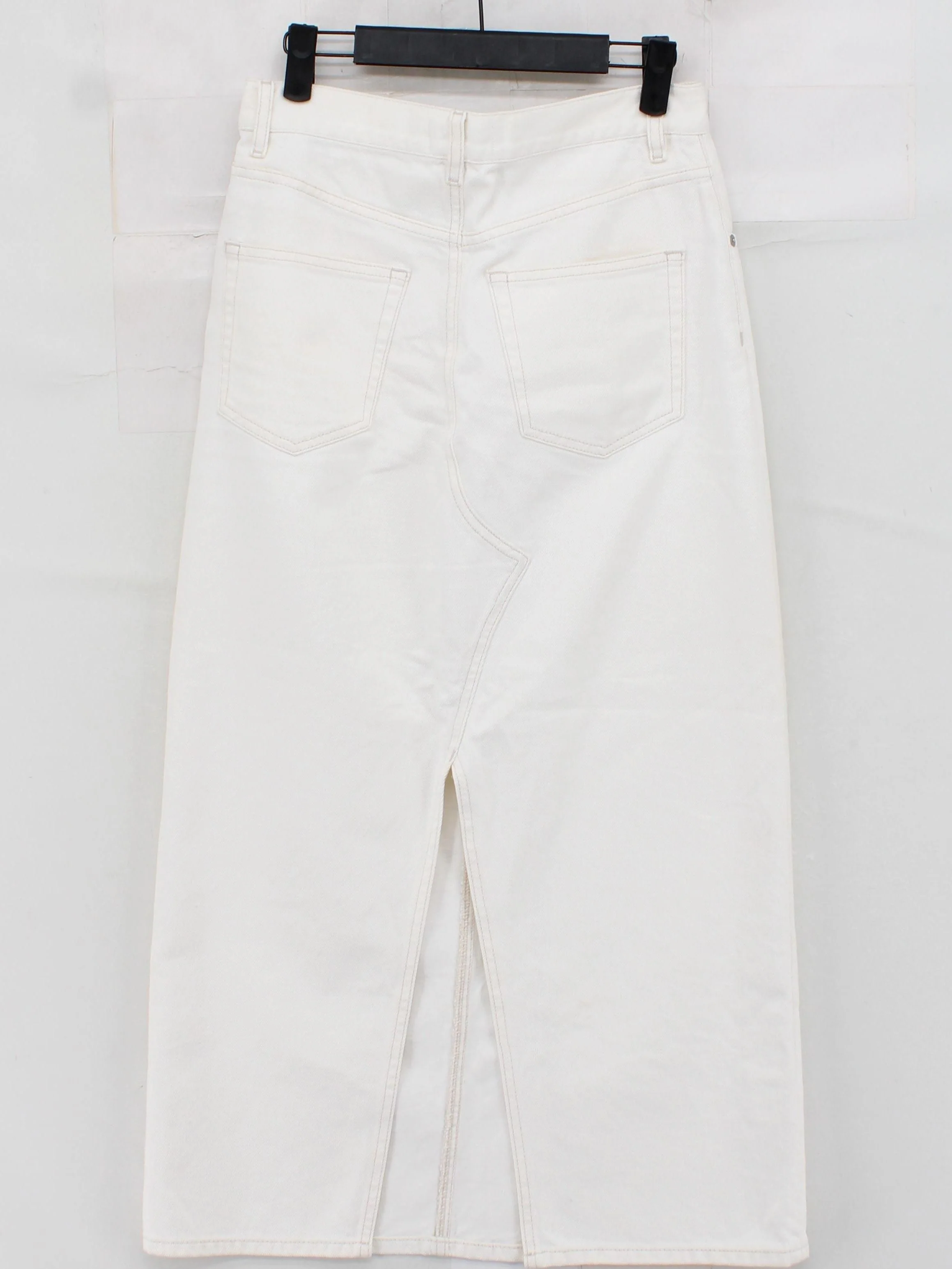 & Other Stories Women's Midi Skirt UK 8 Cream 100% Cotton Midi Straight & Pencil - Image 2
