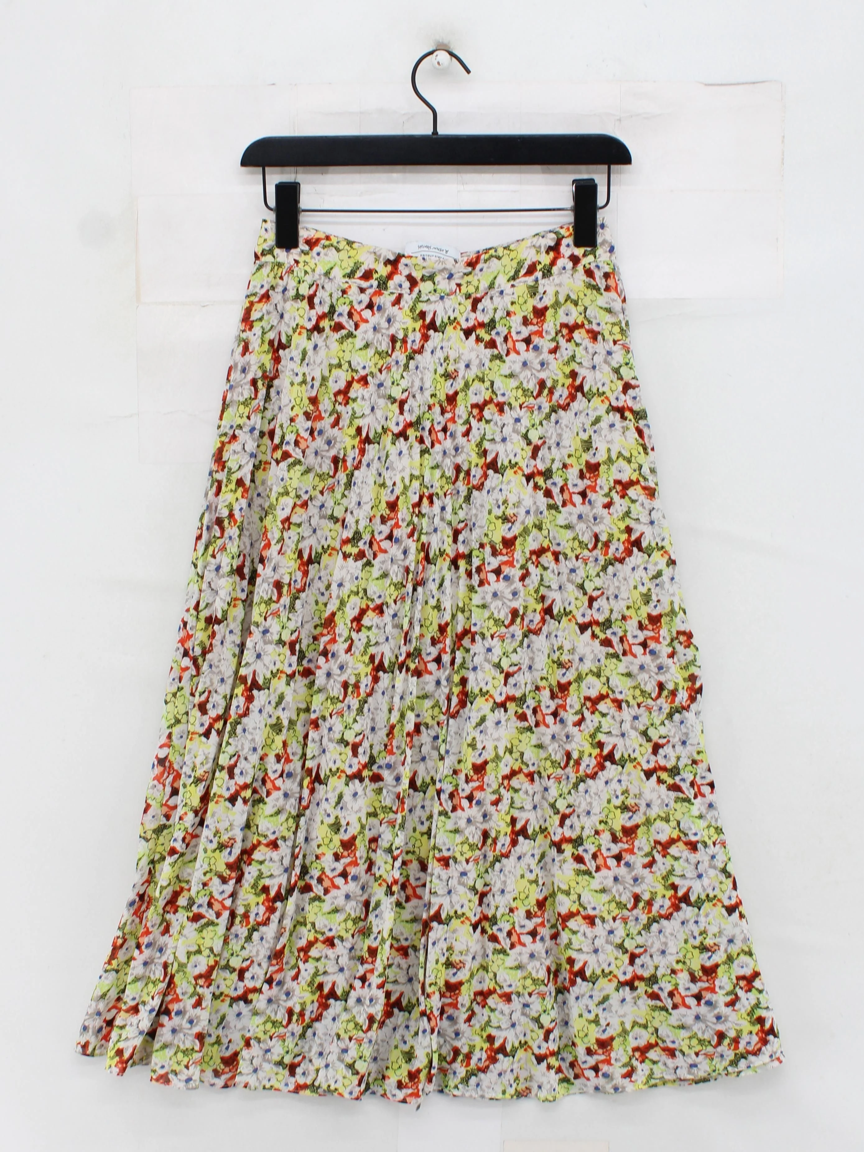 & Other Stories Women's Midi Skirt UK 8 Multi Floral 100% Polyester Midi Pleated - Image 2