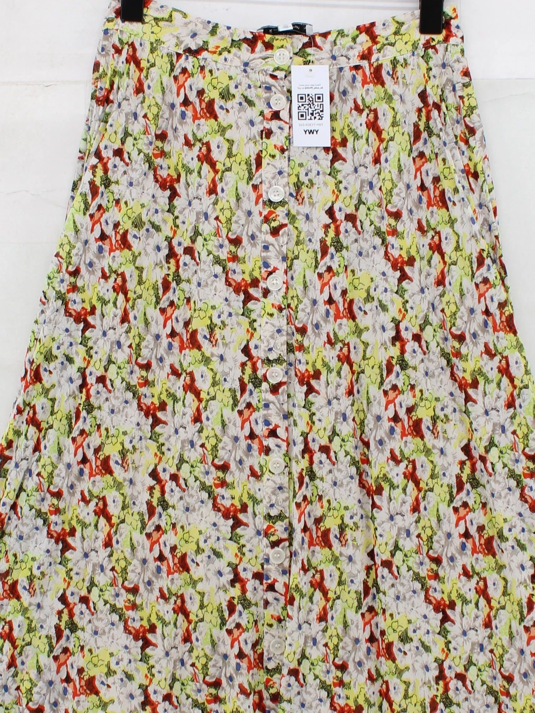 & Other Stories Women's Midi Skirt UK 8 Multi Floral 100% Polyester Midi Pleated - Image 3