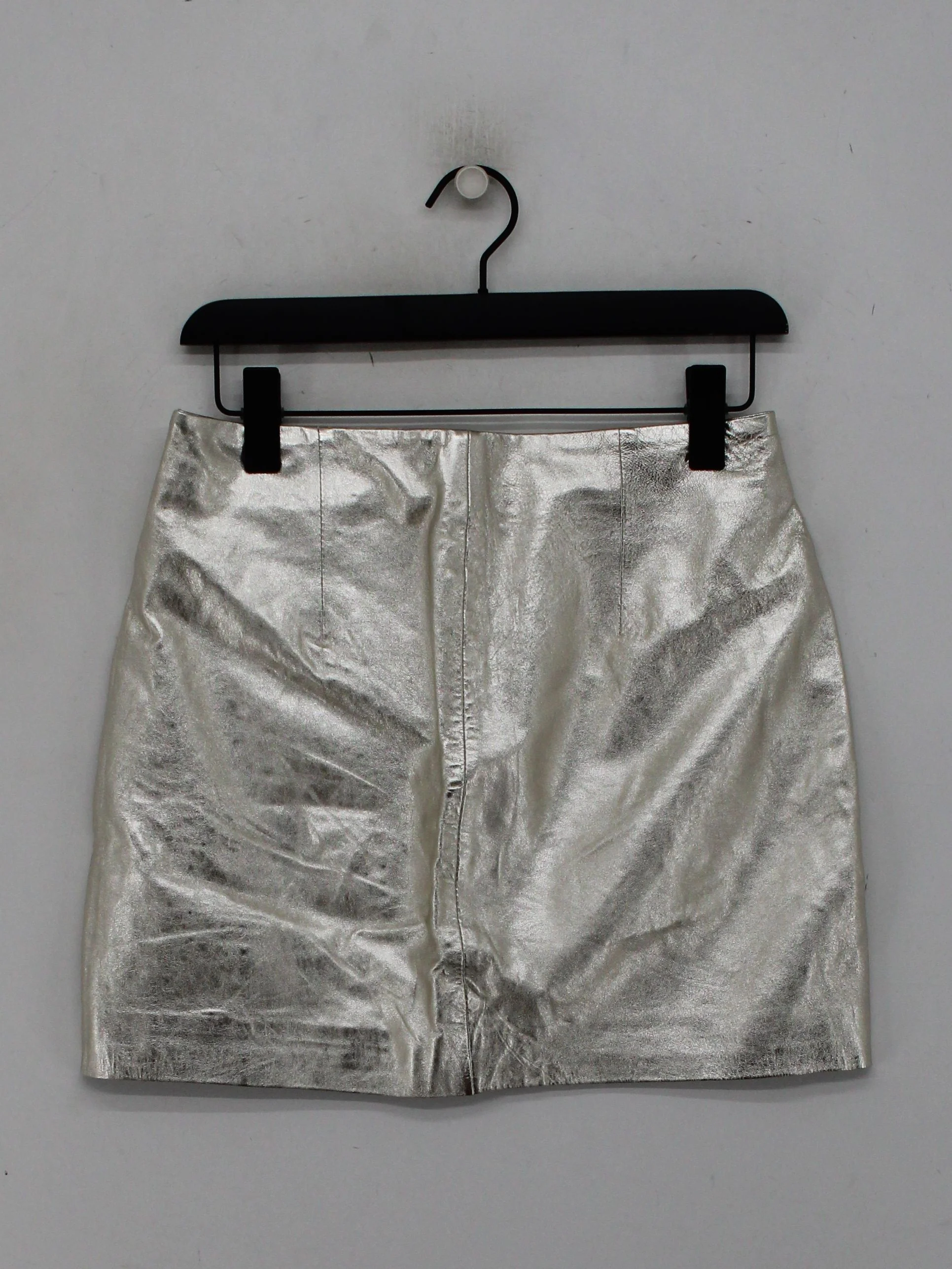 & Other Stories Women's Mini Skirt S Silver 100% Leather Short Mini - Image 2