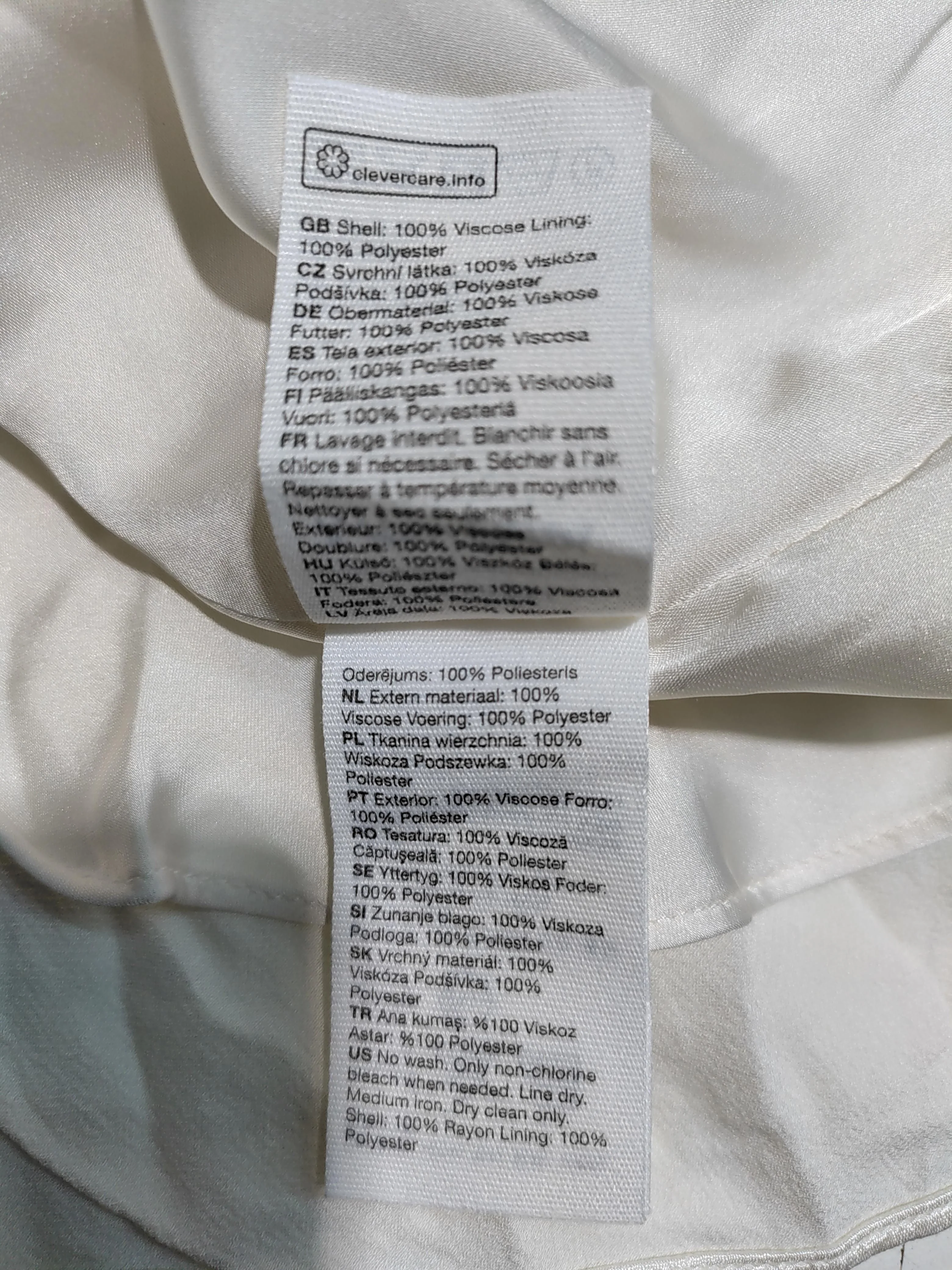 & Other Stories Women's Mini Skirt UK 12 Cream Viscose with Polyester Short Mini - Image 6
