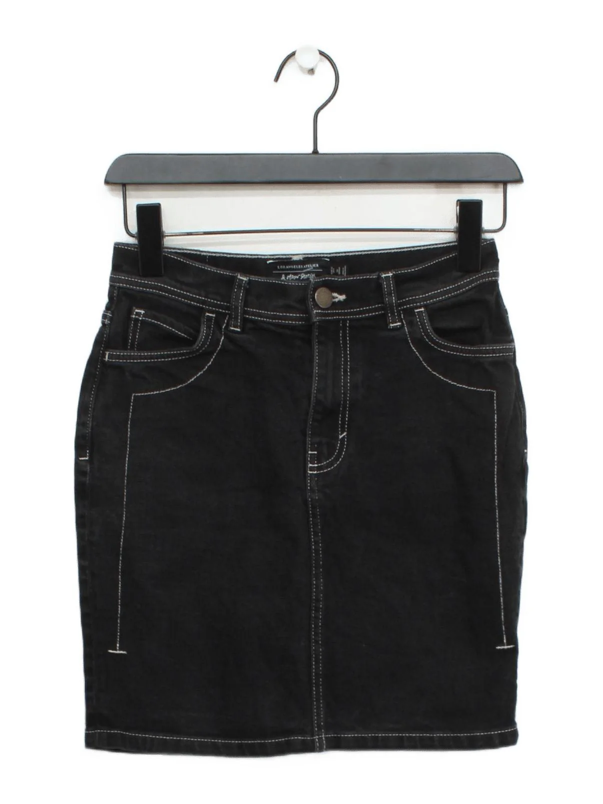& Other Stories Women's Mini Skirt UK 6 Black Cotton with Elastane Short Mini