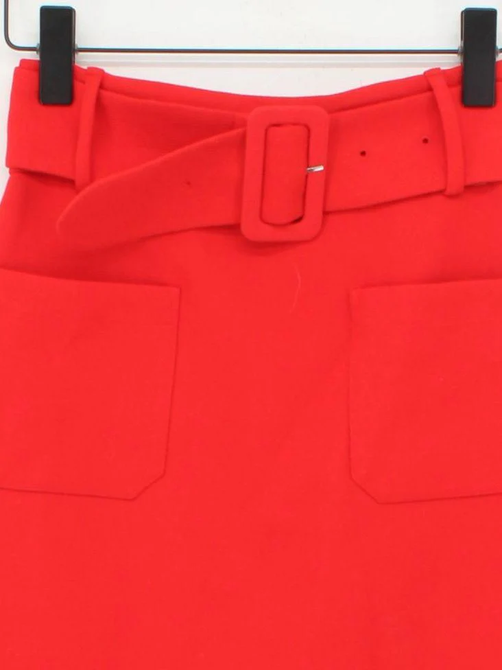& Other Stories Women's Mini Skirt UK 6 Red Polyester - Image 3