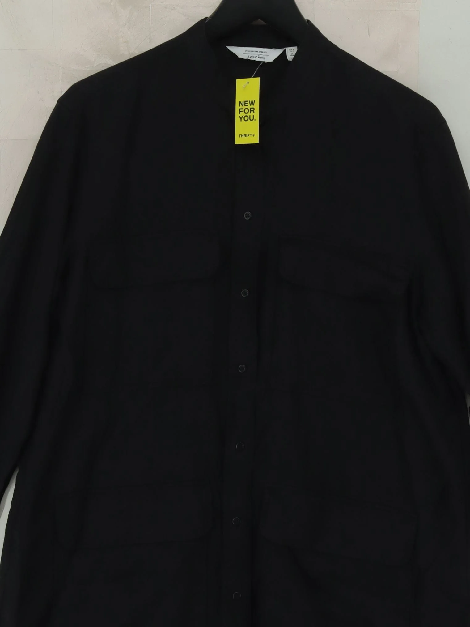 & Other Stories Women's Shirt UK 10 Black 100% Other Long Sleeve Collared Basic - Image 3