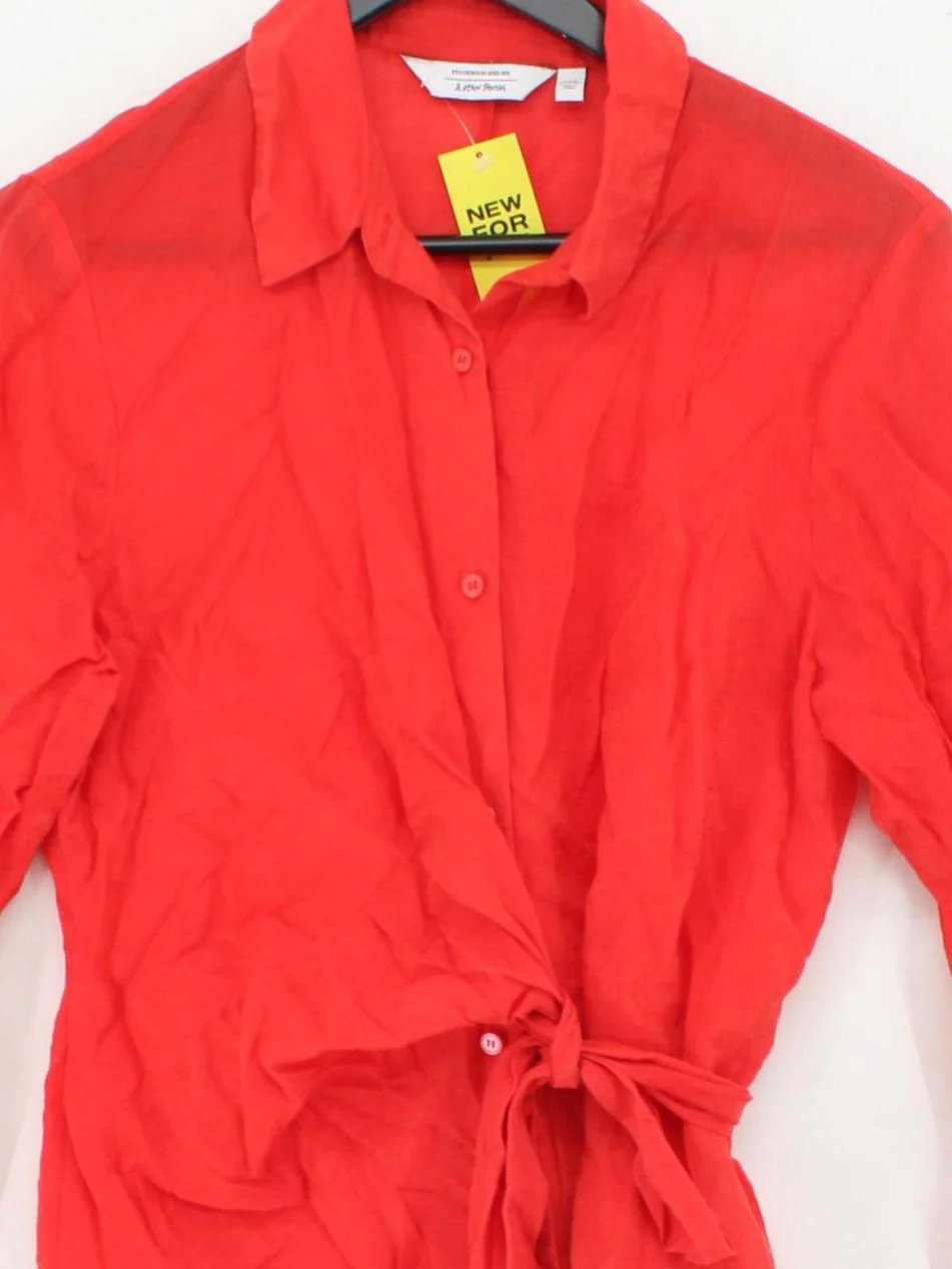 & Other Stories Women's Shirt UK 10 Red Lyocell Modal with Polyamide Basic - Image 3