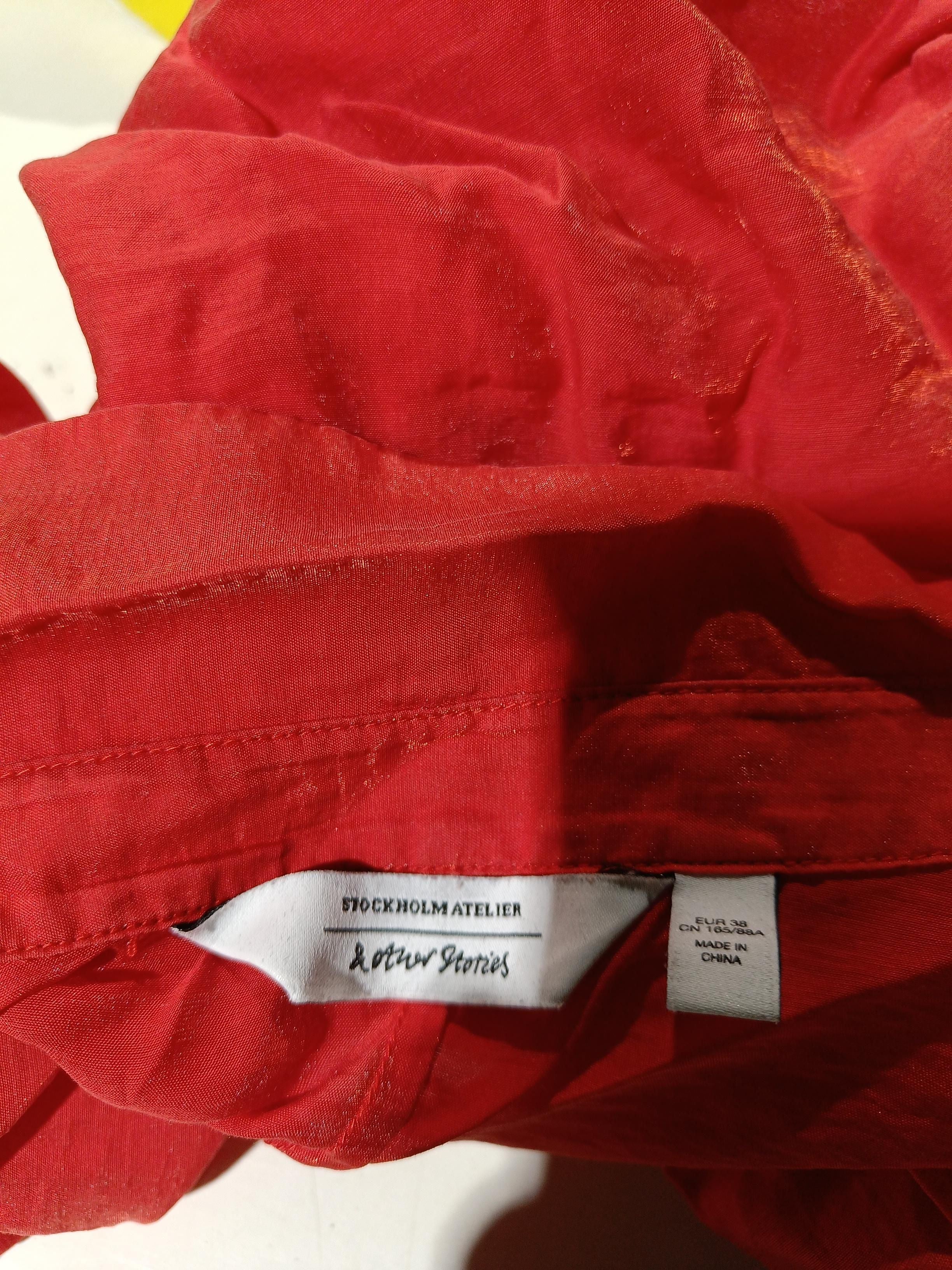 & Other Stories Women's Shirt UK 10 Red Lyocell Modal with Polyamide Basic - Image 5