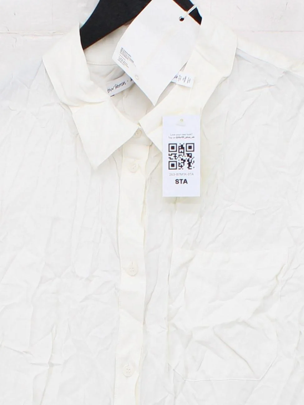 & Other Stories Women's Shirt UK 10 White 100% Viscose Sleeveless Collared Basic - Image 3