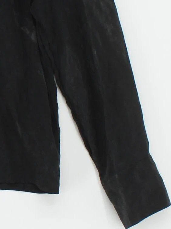 & Other Stories Women's Shirt UK 12 Black 100% Silk Long Sleeve Collared Basic - Image 4