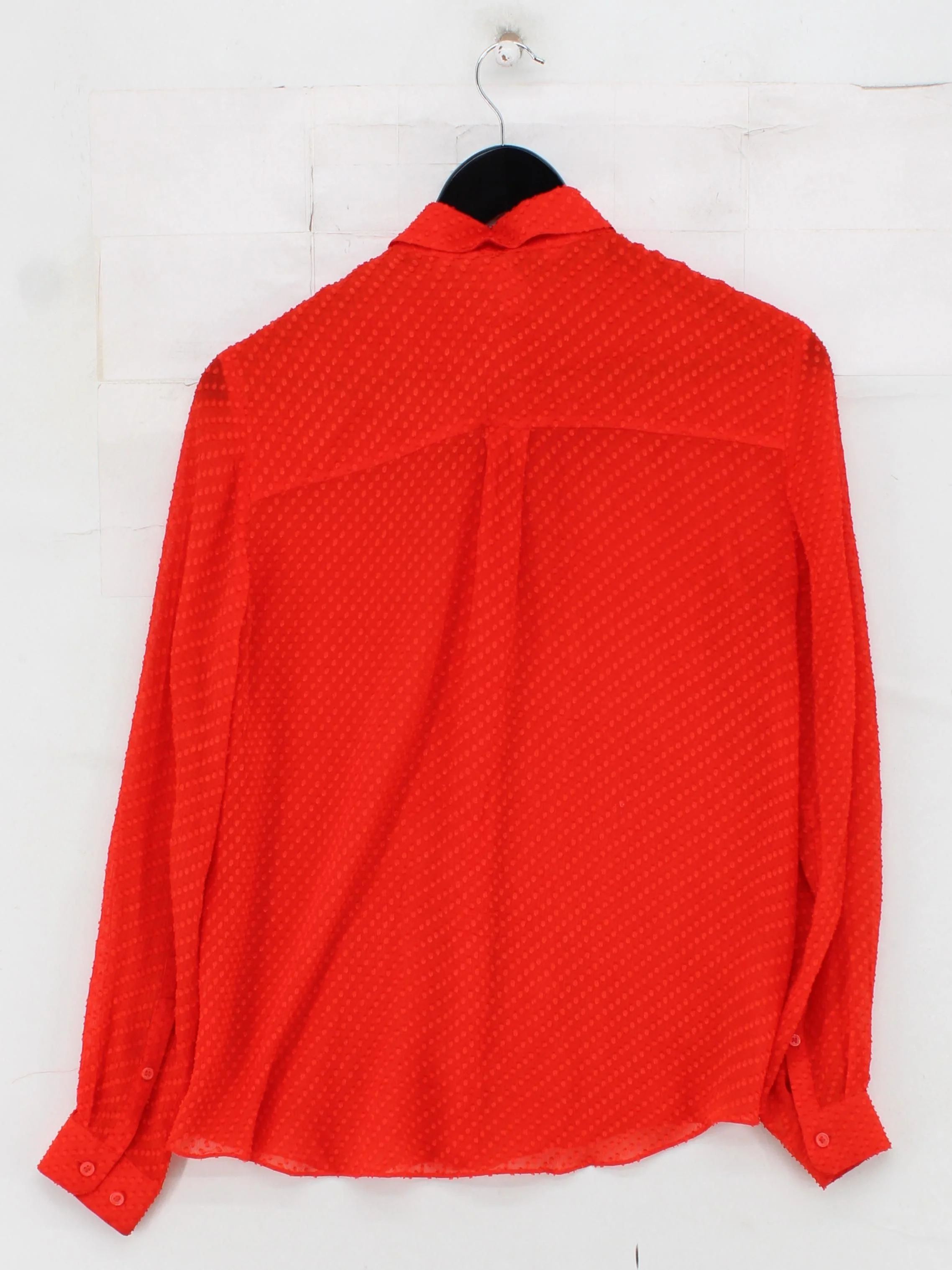 & Other Stories Women's Shirt UK 6 Red 100% Other Long Sleeve Collared Basic - Image 2