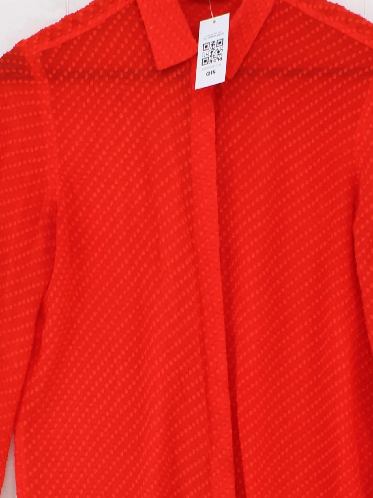 & Other Stories Women's Shirt UK 6 Red 100% Other Long Sleeve Collared Basic - Image 3