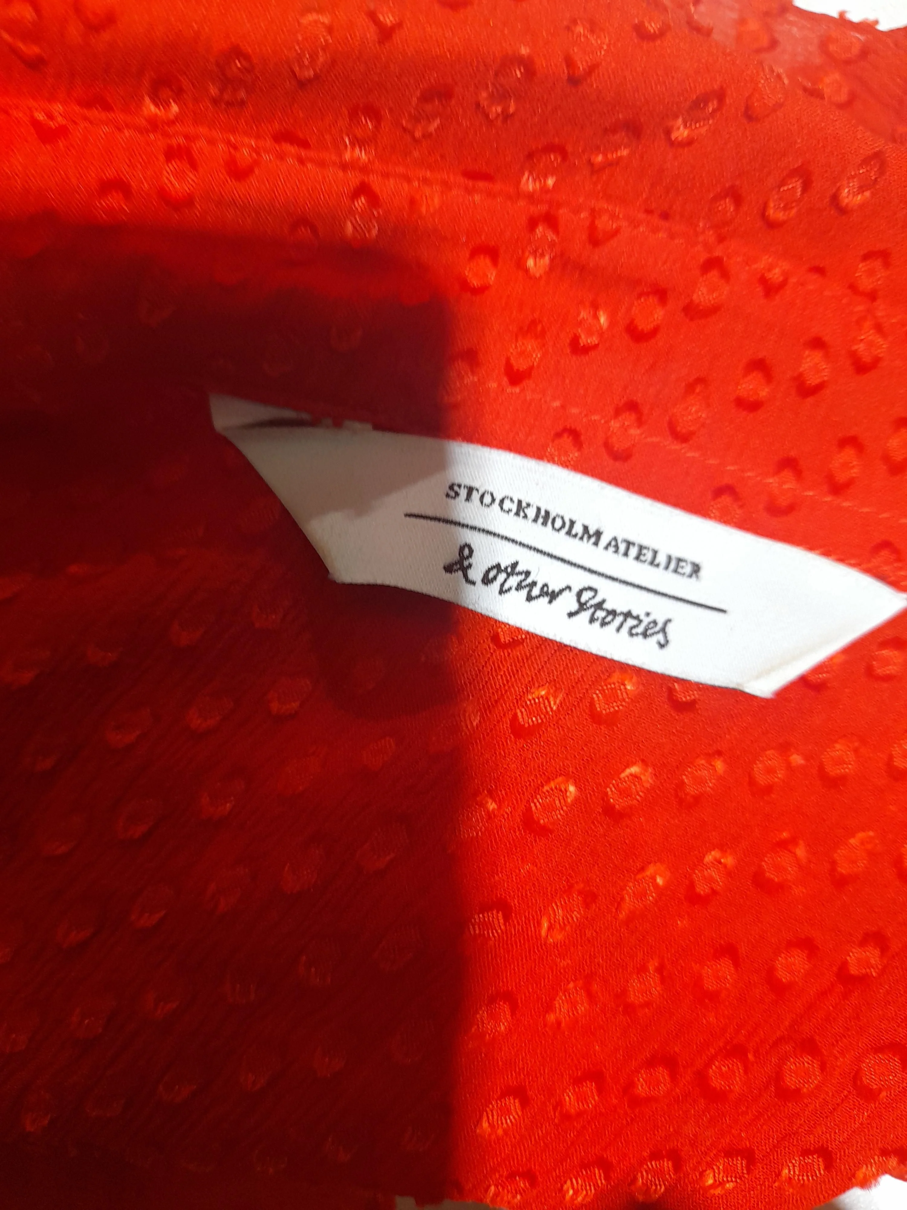 & Other Stories Women's Shirt UK 6 Red 100% Other Long Sleeve Collared Basic - Image 5