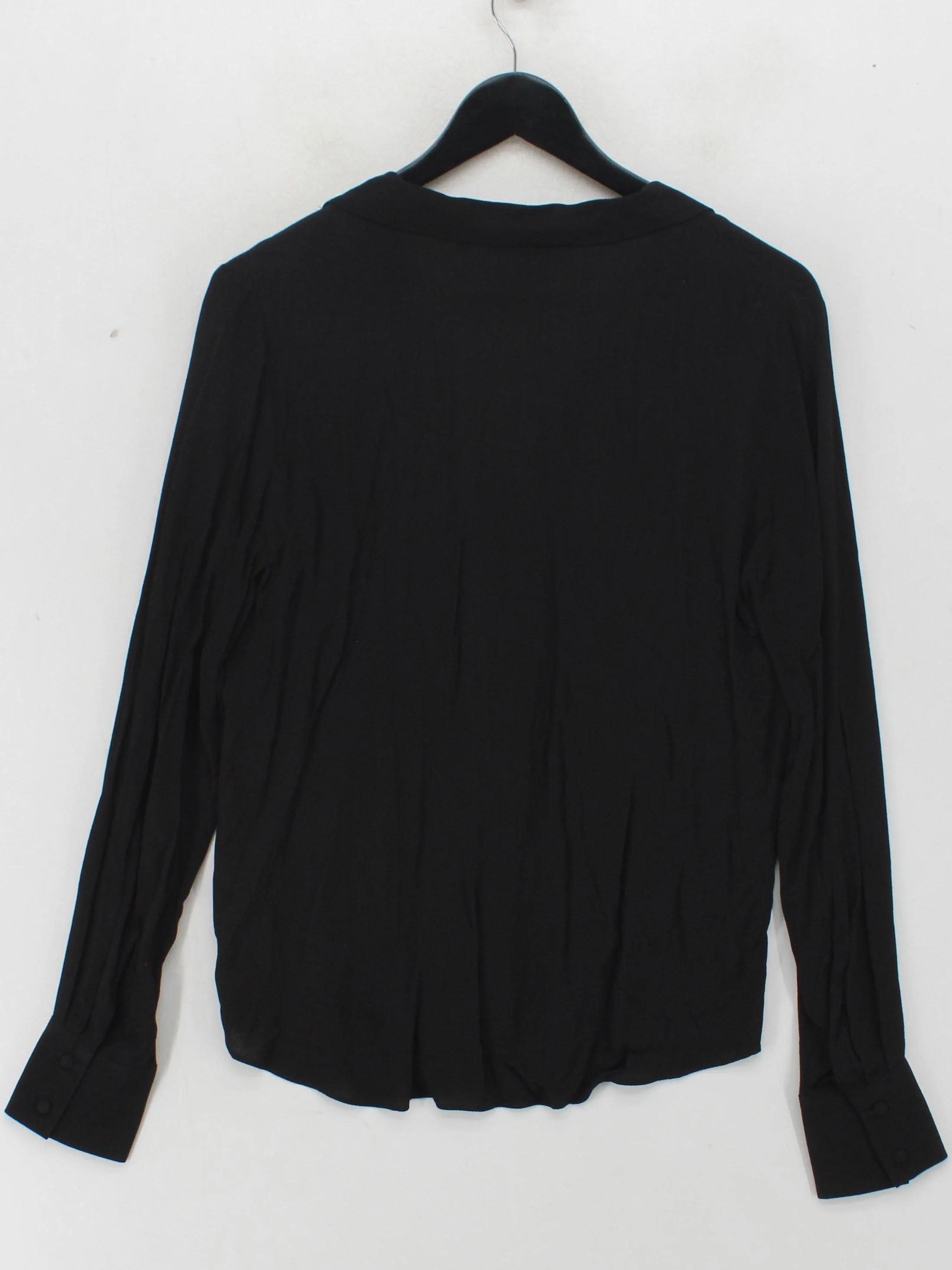 & Other Stories Women's Shirt UK 8 Black 100% Viscose Long Sleeve Collared Basic - Image 2