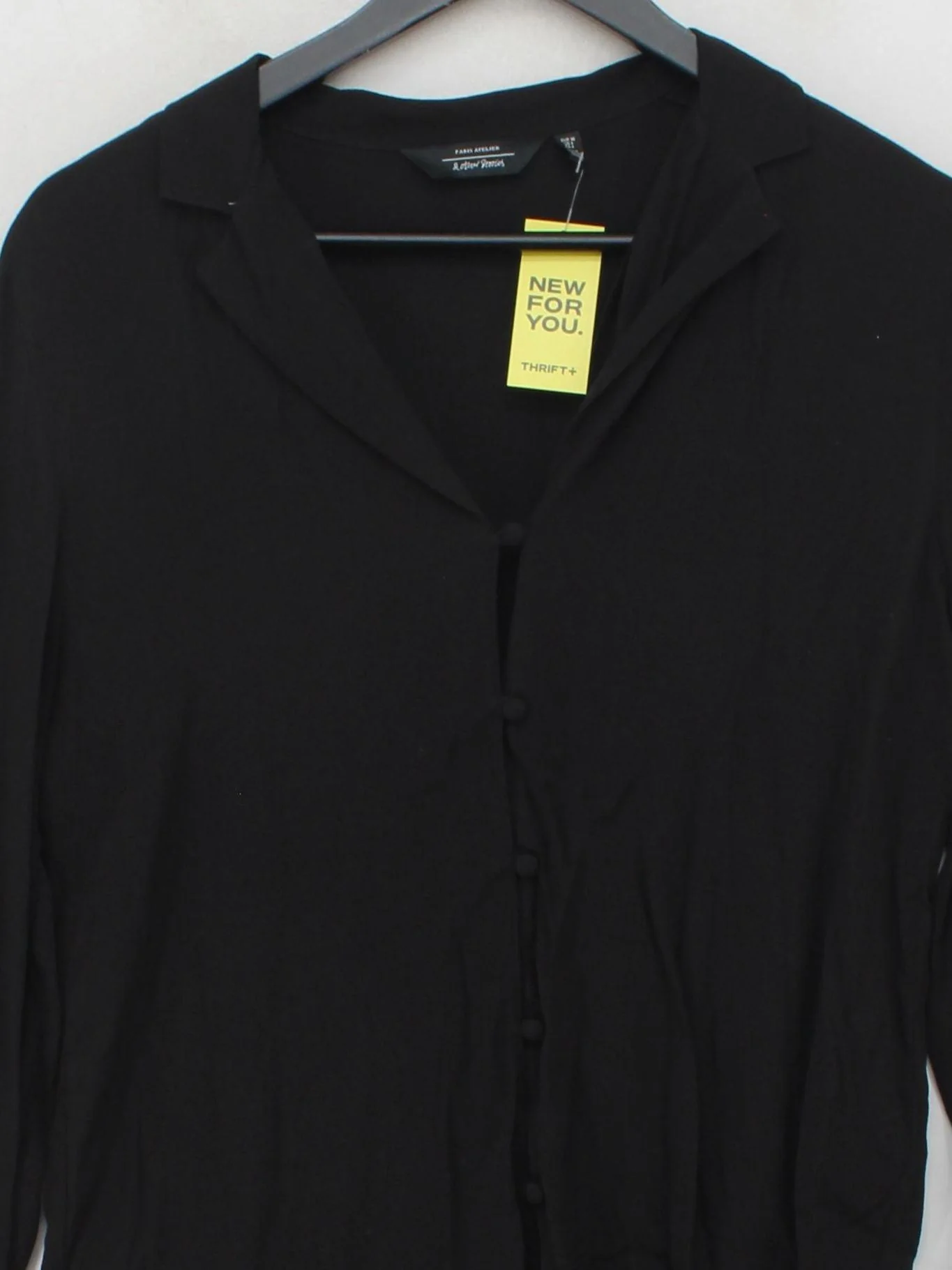 & Other Stories Women's Shirt UK 8 Black 100% Viscose Long Sleeve Collared Basic - Image 3