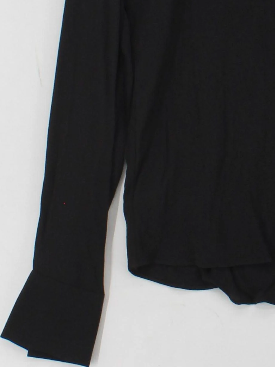 & Other Stories Women's Shirt UK 8 Black 100% Viscose Long Sleeve Collared Basic - Image 4