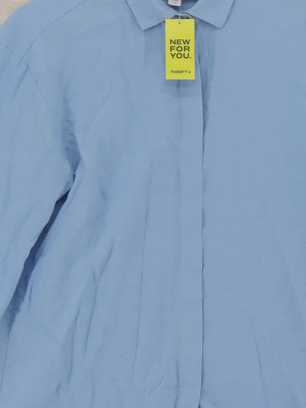 & Other Stories Women's Shirt UK 8 Blue 100% Cotton Long Sleeve Collared Basic - Image 3