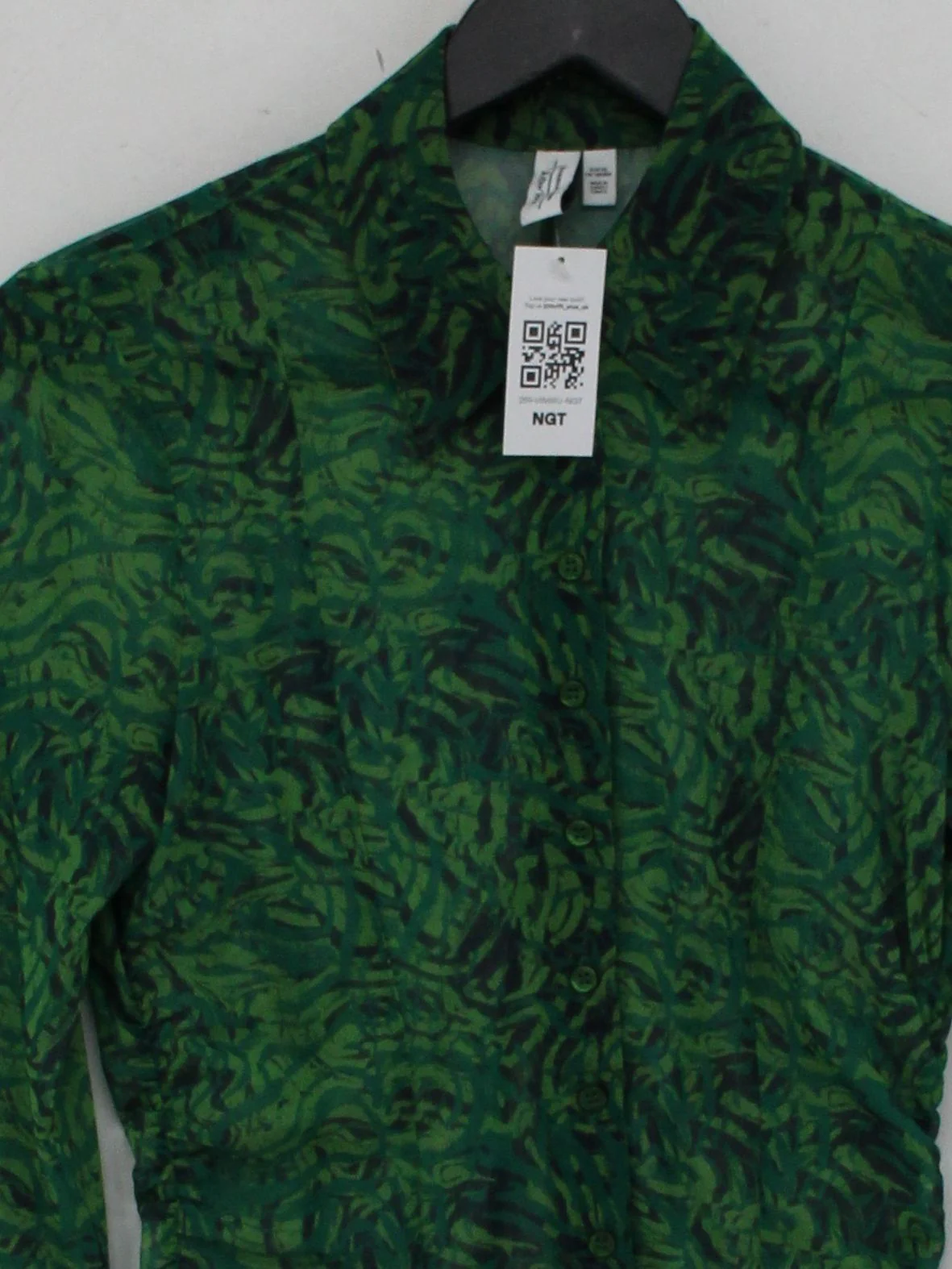 & Other Stories Women's Shirt XS Green Polyester with Elastane Basic - Image 3