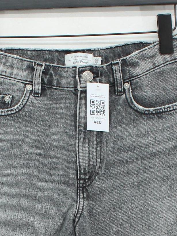 & Other Stories Women's Shorts S Grey 100% Cotton Cut-Off - Image 3