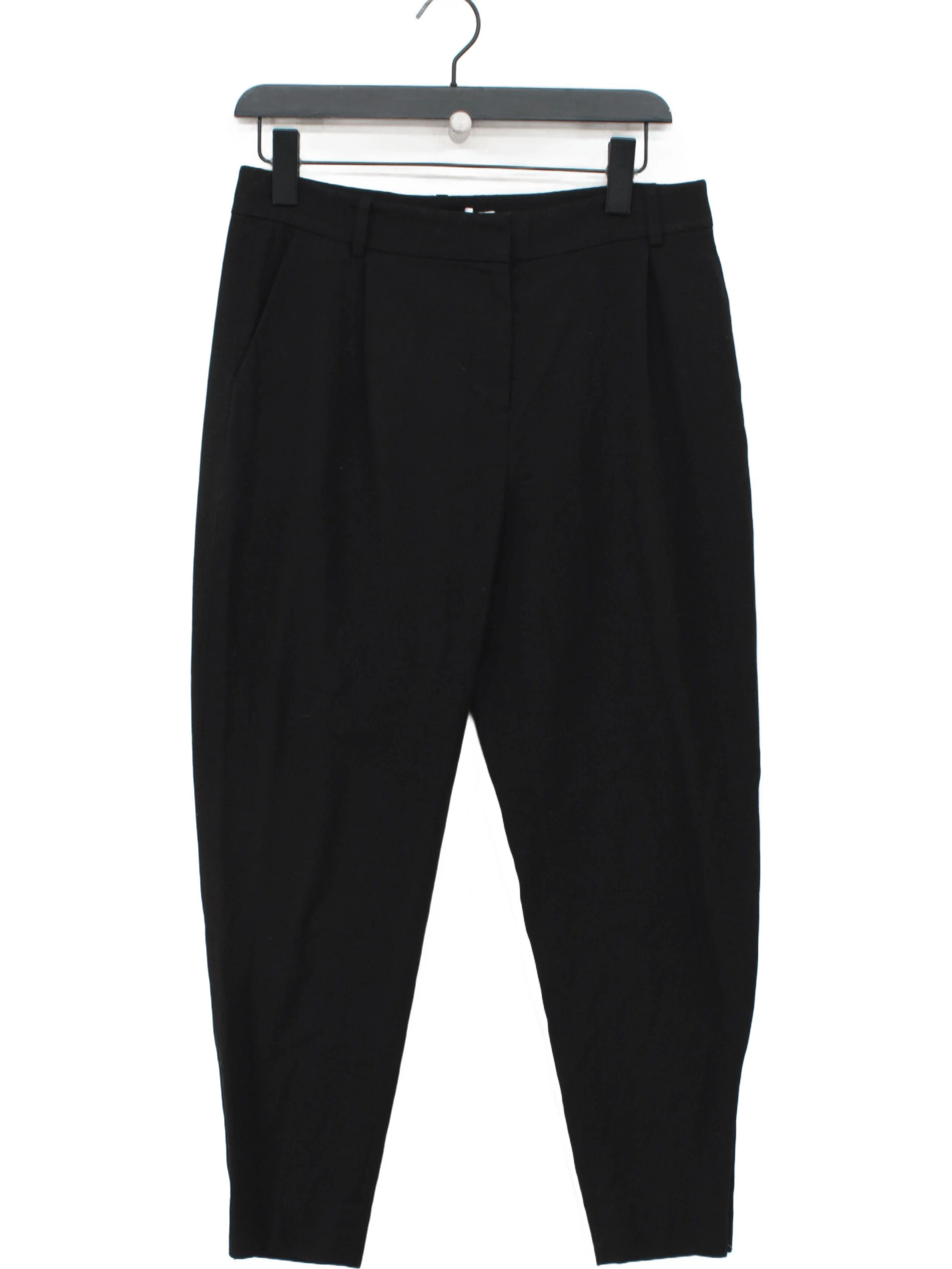 & Other Stories Women's Suit Trousers UK 10 Black Polyester