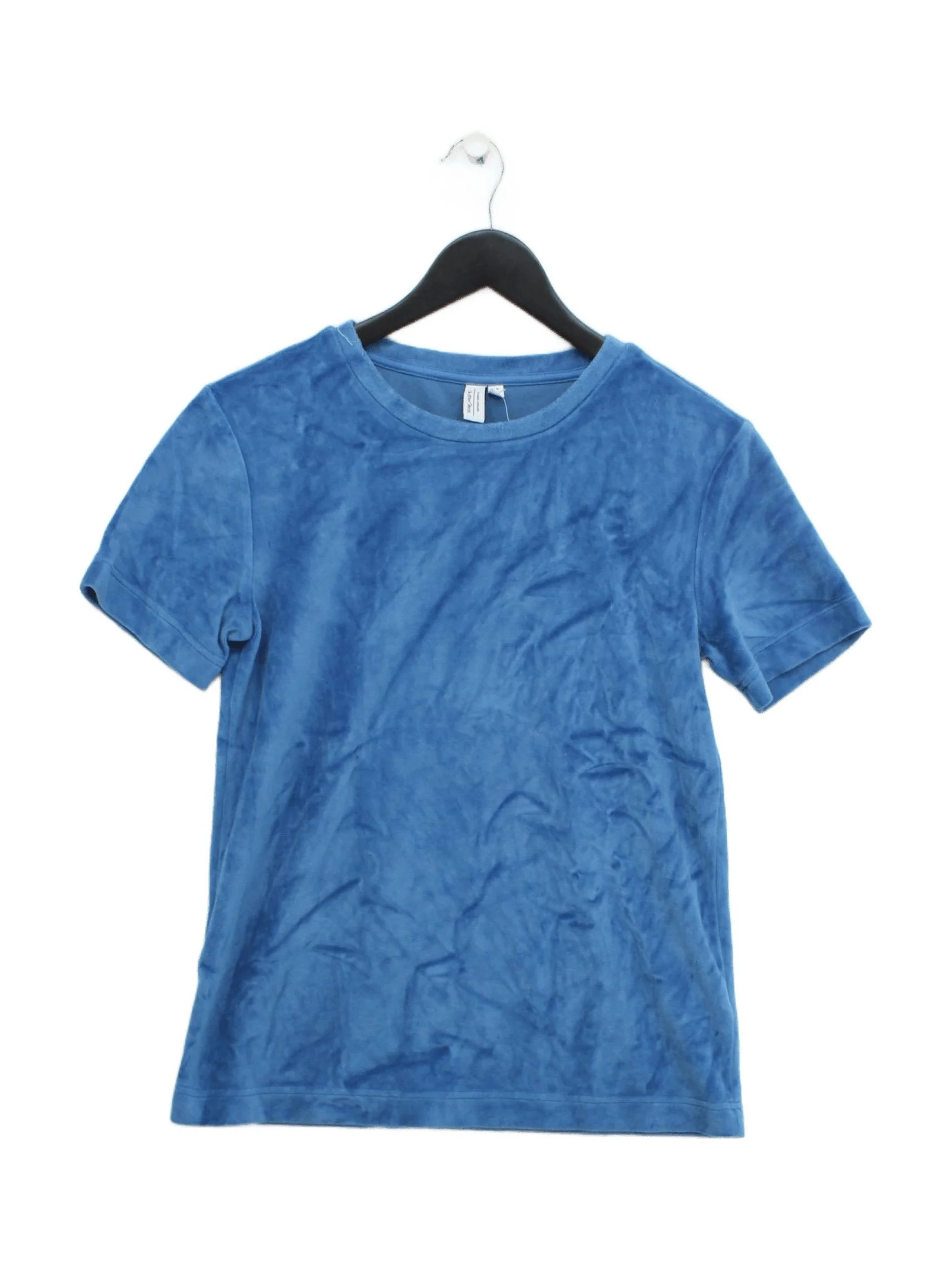 & Other Stories Women's T-Shirt UK 8 Blue Cotton with Polyester Basic