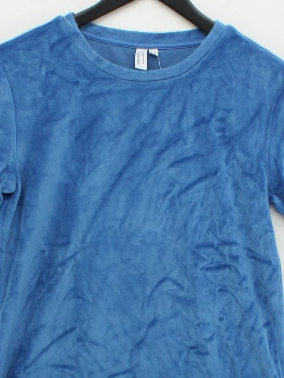 & Other Stories Women's T-Shirt UK 8 Blue Cotton with Polyester Basic - Image 3