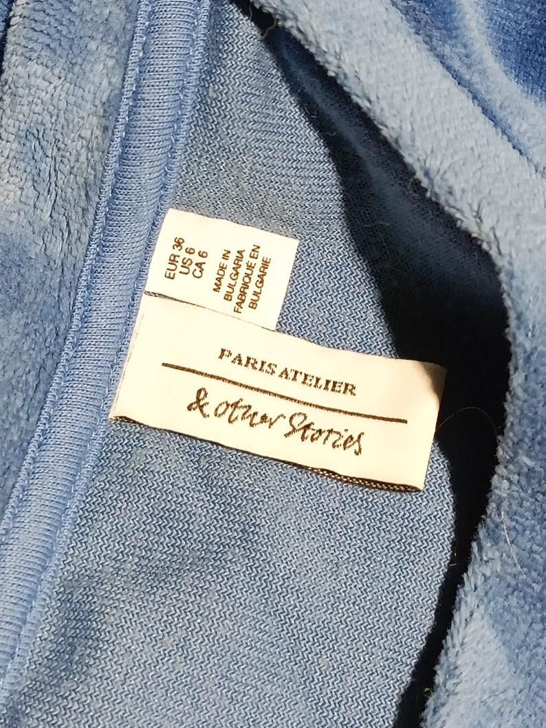 & Other Stories Women's T-Shirt UK 8 Blue Cotton with Polyester Basic - Image 5